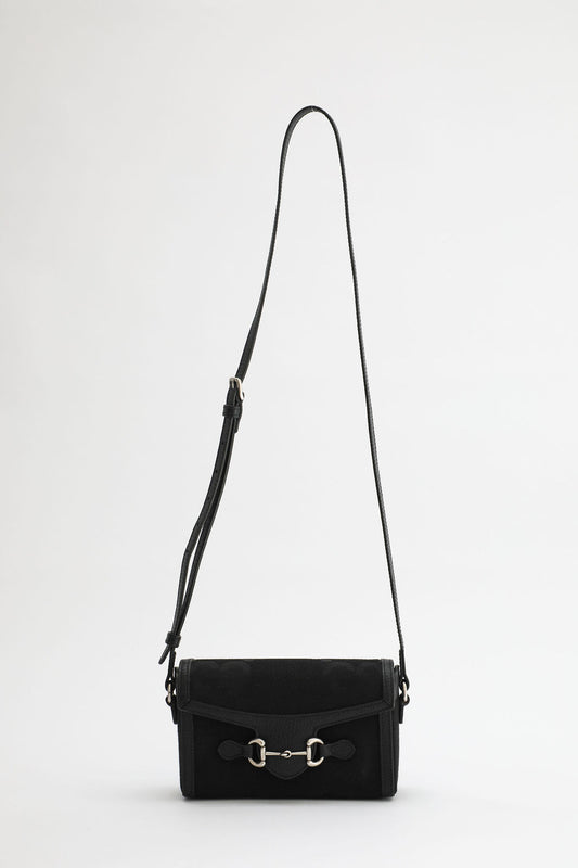 Gucci Monogram Horsebit 1955 Bag - Black