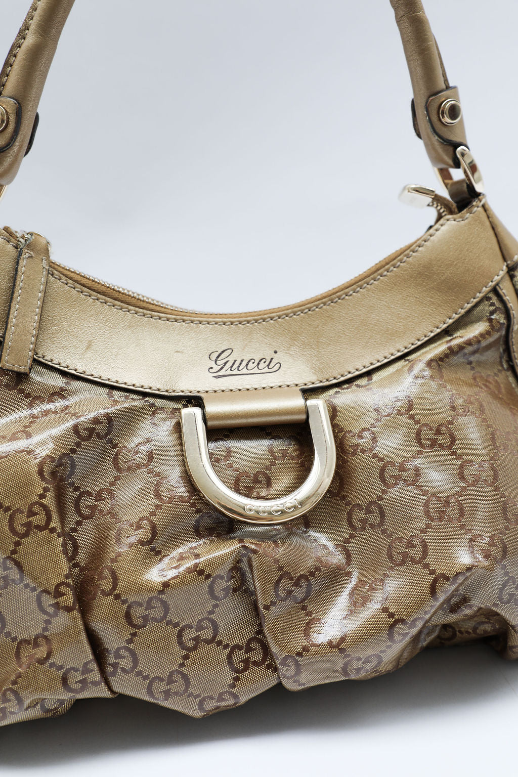 Gucci Abbey Crystal Hobo Bag - Gold