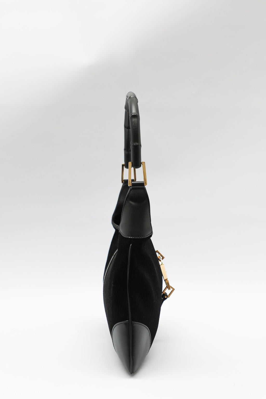 Gucci Suede Bamboo Jackie Bag - Black