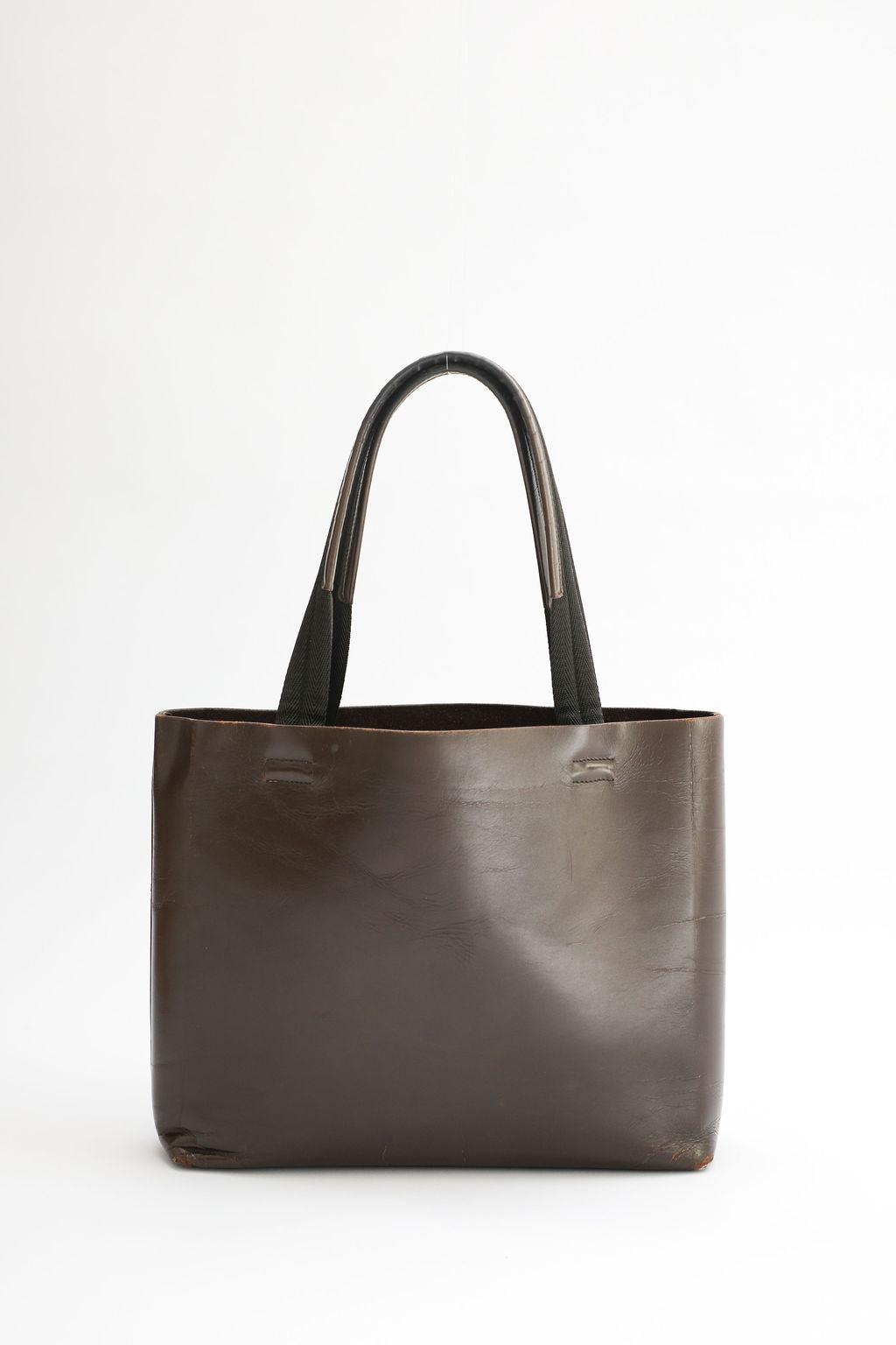 Prada Leather Cutout Tote - Brown