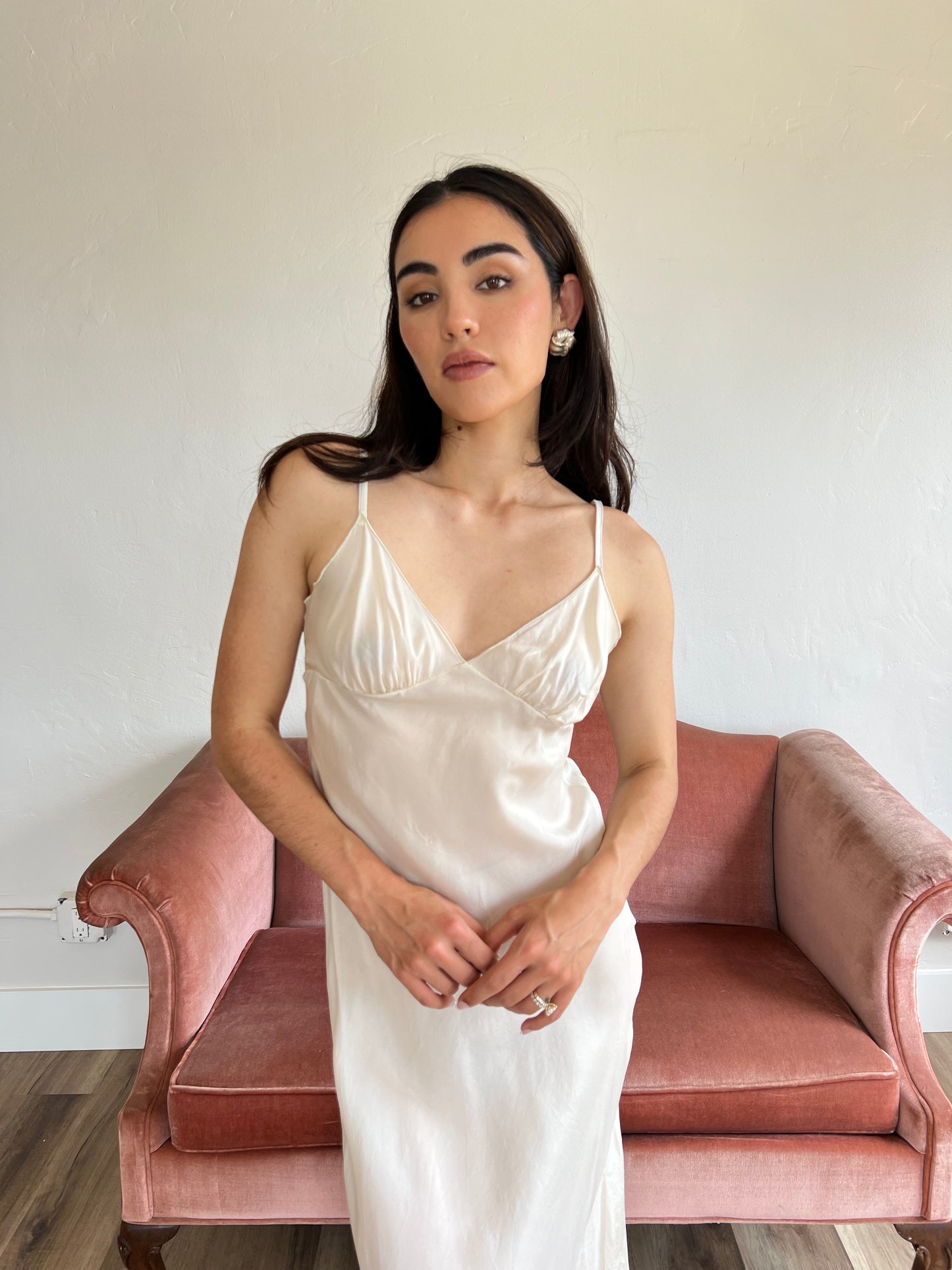 Vintage Ivory Silk Slip Dress