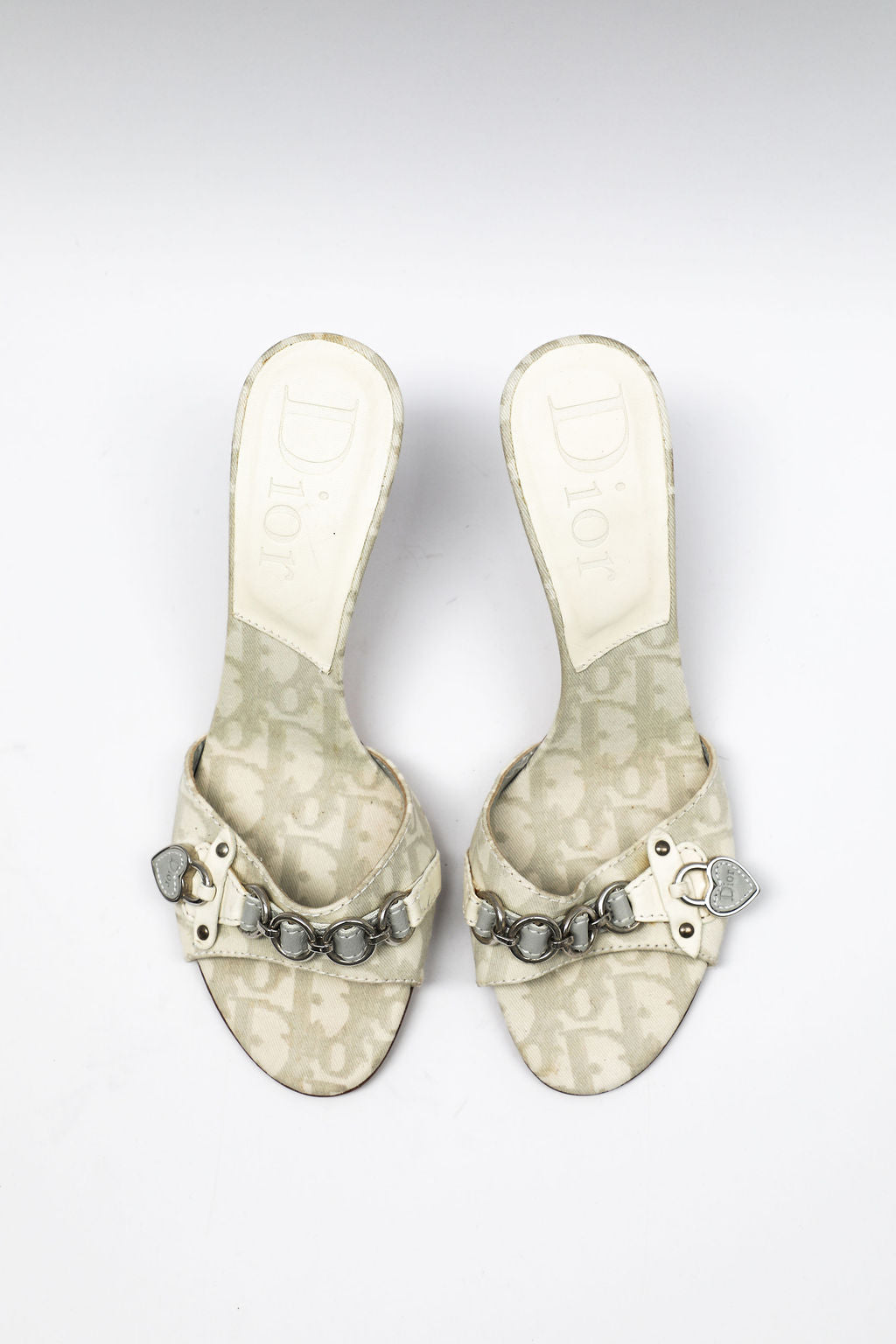 Dior White Trotter Lock Mules (EU 37)