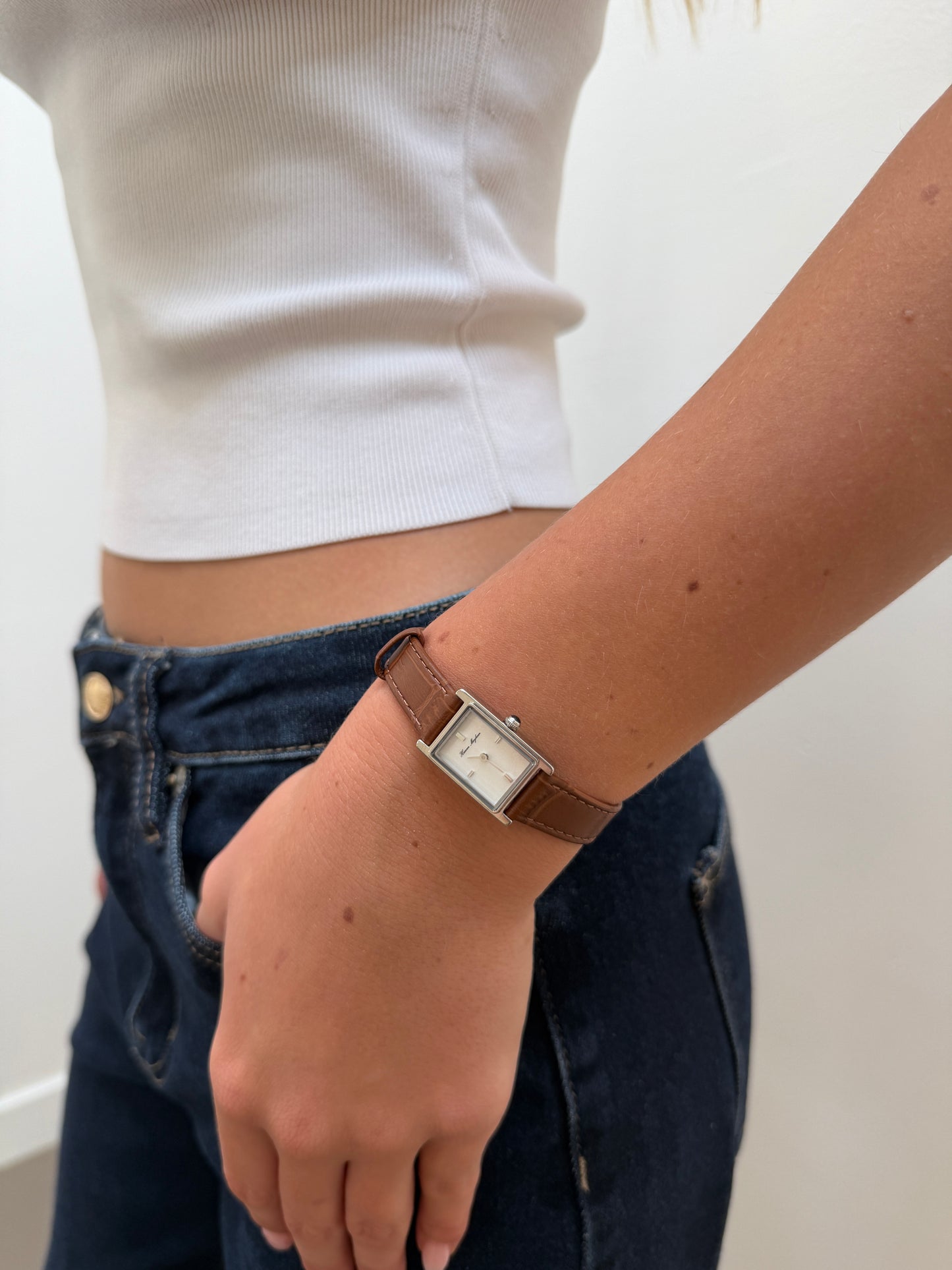 Carino Watch Silver - Interchangeable Leather Straps