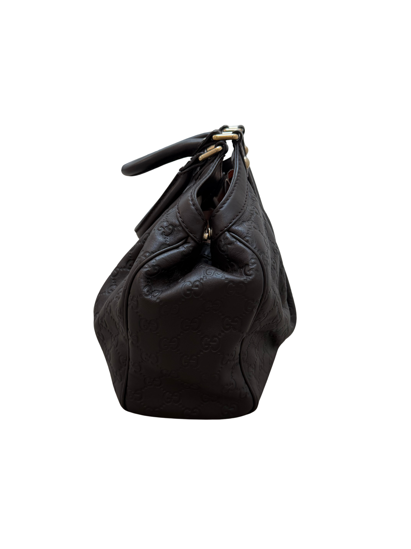 Gucci Guccisima Sukey Leather Hobo Bag - Brown