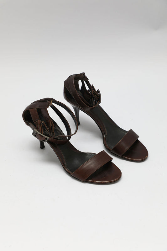 Fendi Brown Leather Ankle Strap Sandals (EU 37)