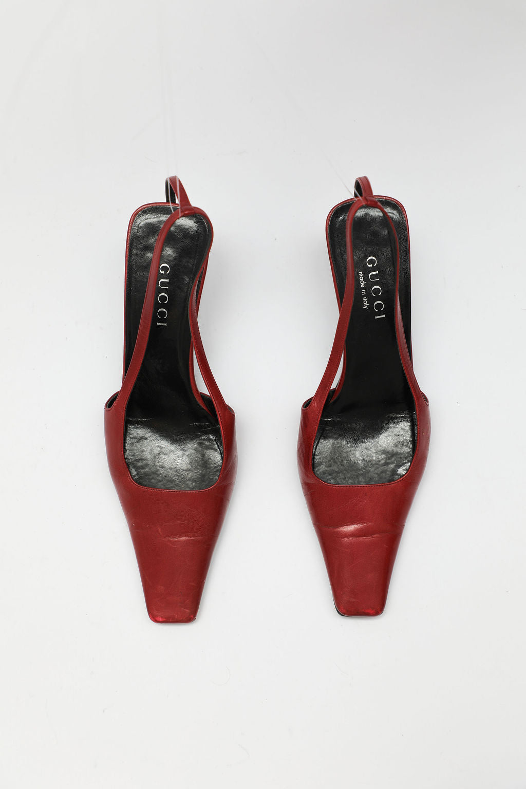 Gucci Red Leather Slingback Pumps (EU 38.5)