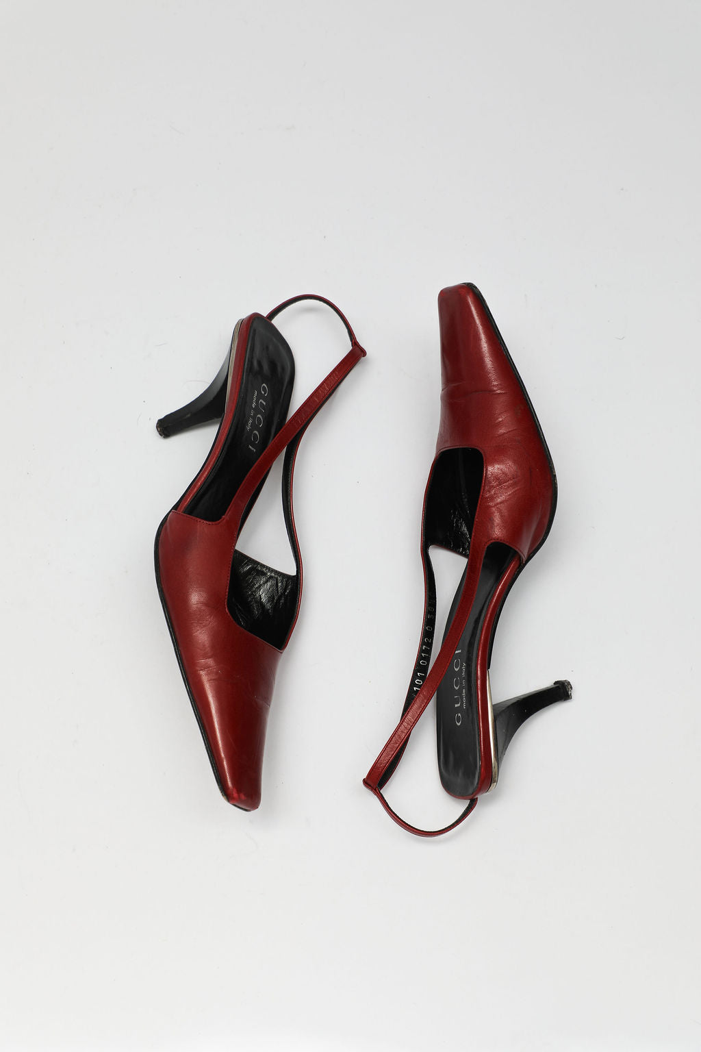 Gucci Red Leather Slingback Pumps (EU 38.5)
