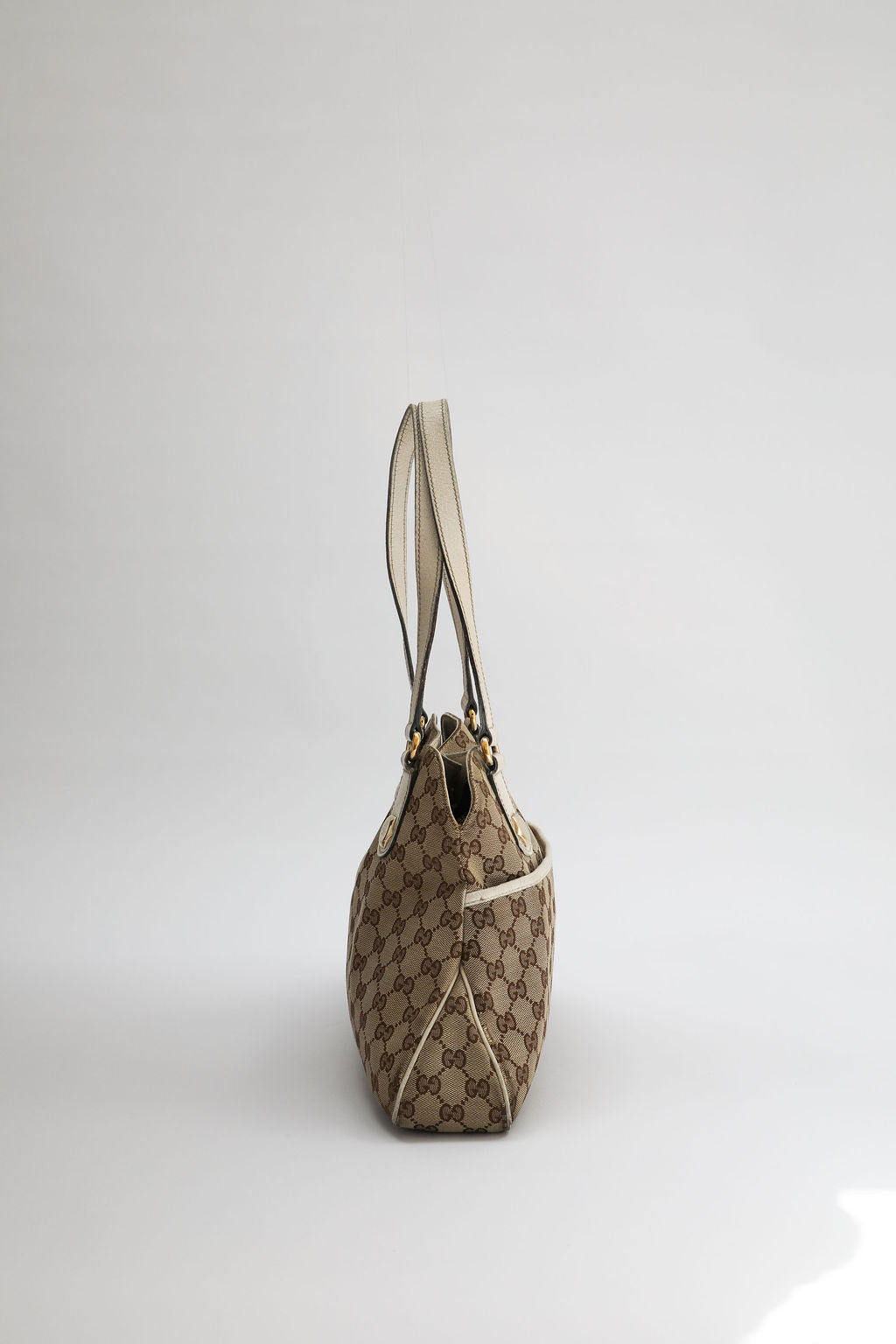 Gucci Monogram Charmy Tote Bag - Beige