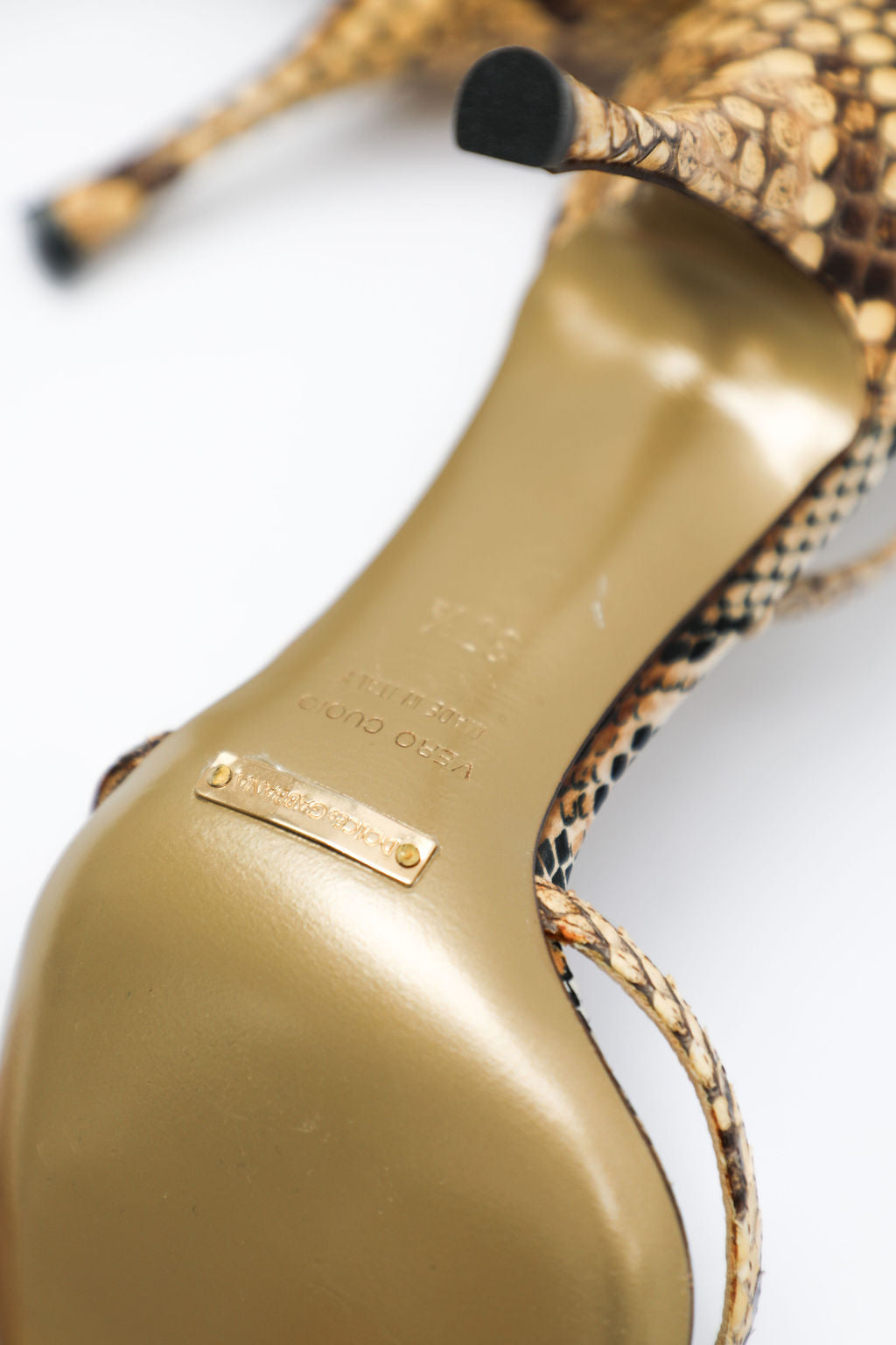 Dolce & Gabbana Snakeskin Heart Sandals (EU 37.5)