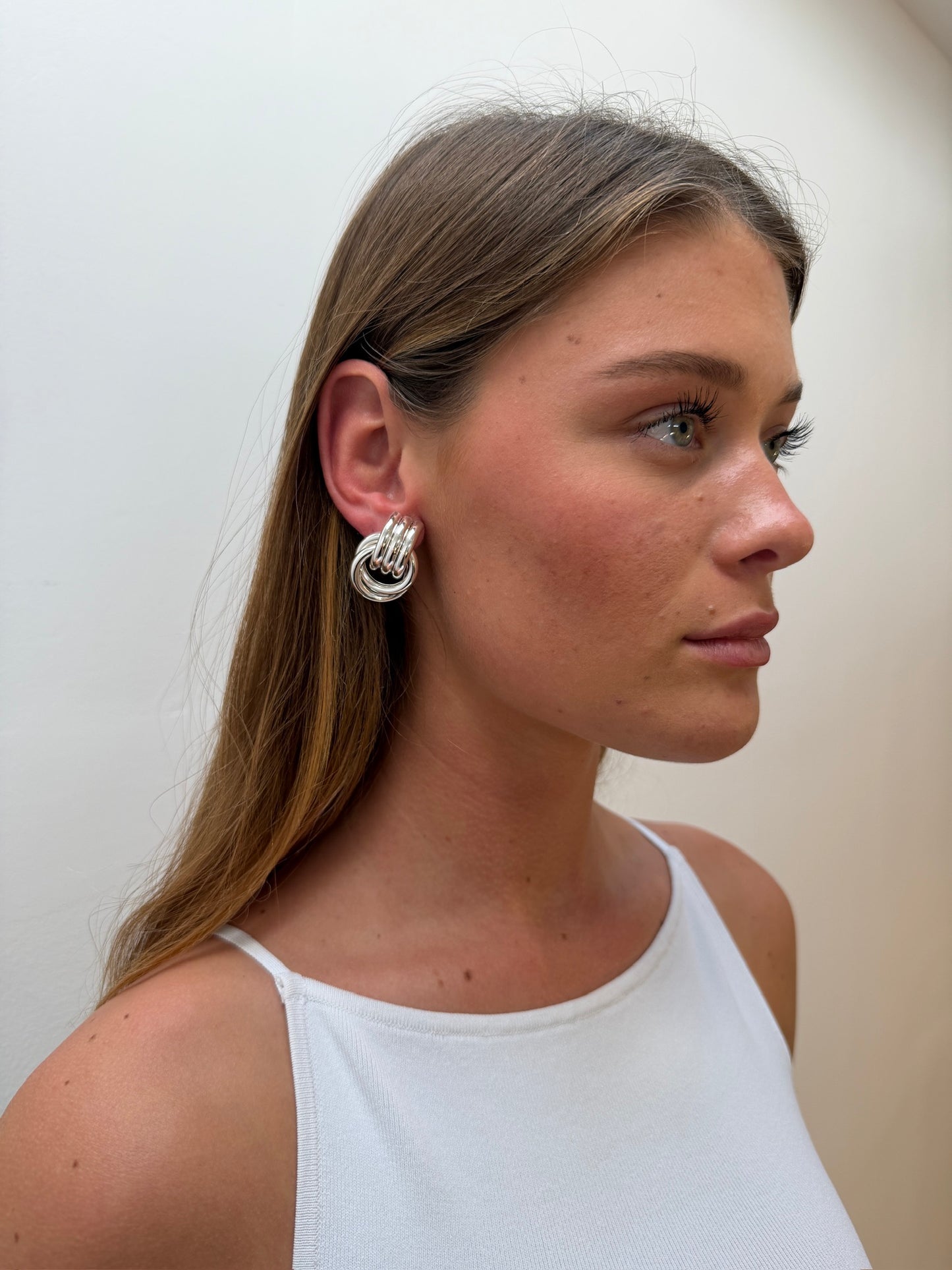 Mini Knot Earrings Silver