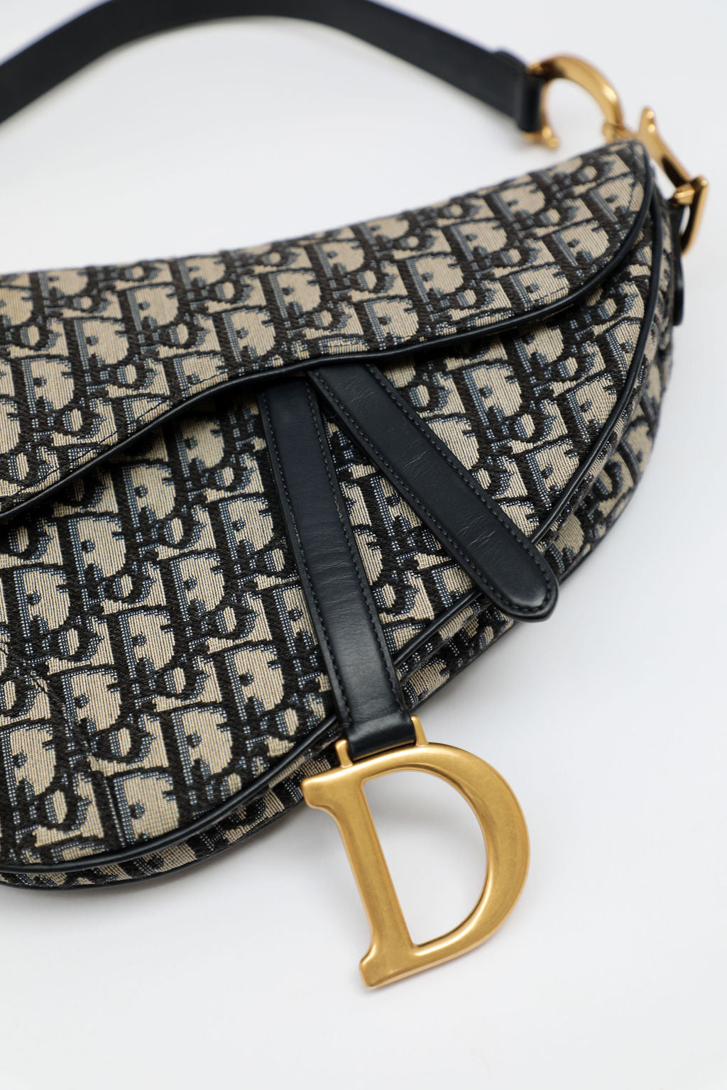 Dior Oblique Saddle Bag - Navy