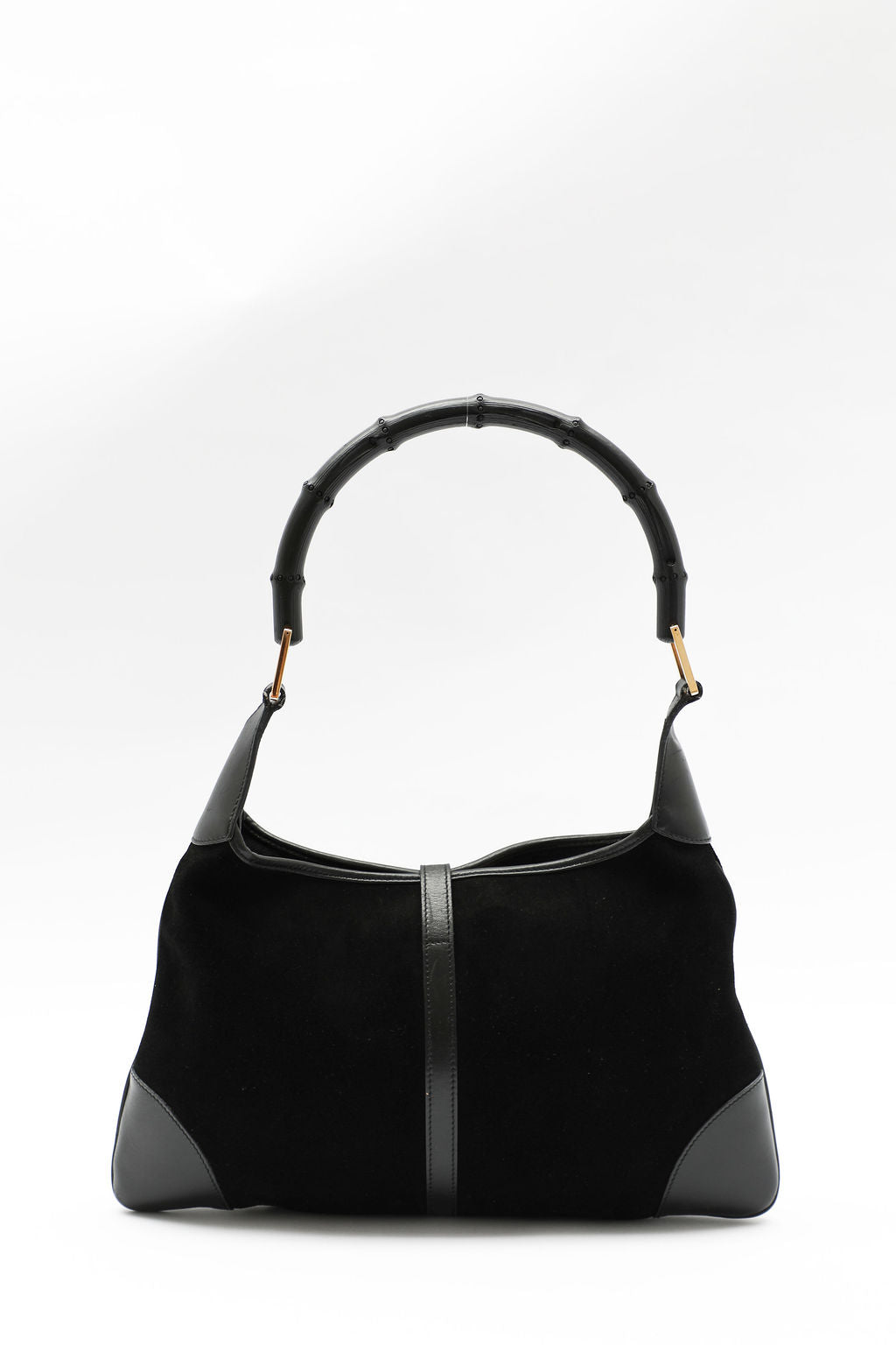 Gucci Suede Bamboo Jackie Bag - Black
