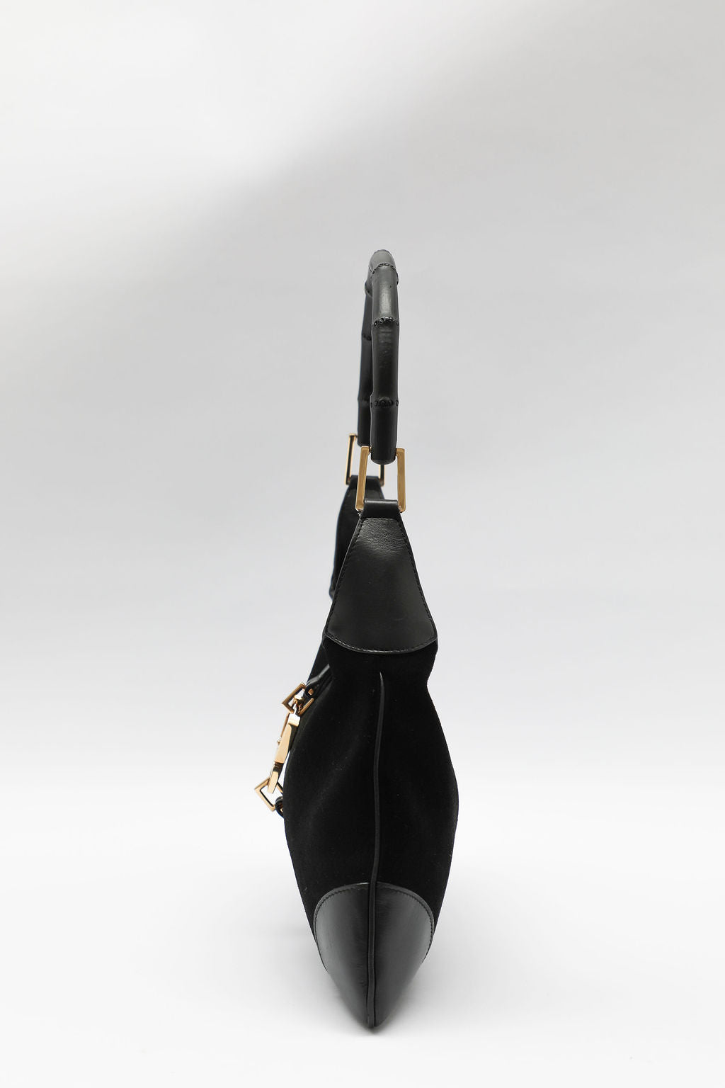 Gucci Suede Bamboo Jackie Bag - Black