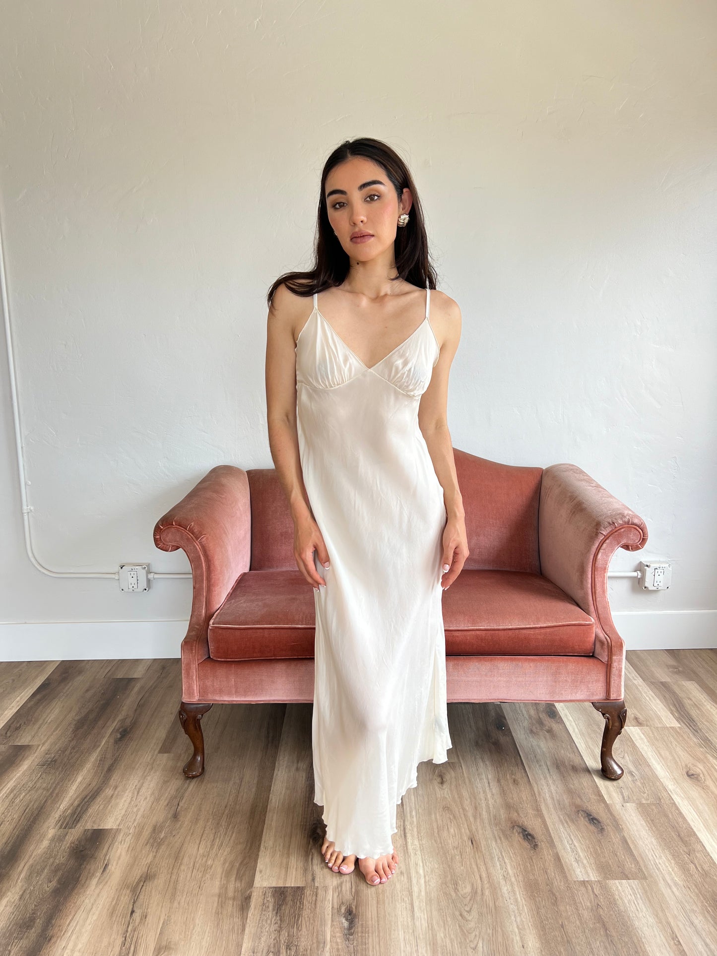 Vintage Ivory Silk Slip Dress