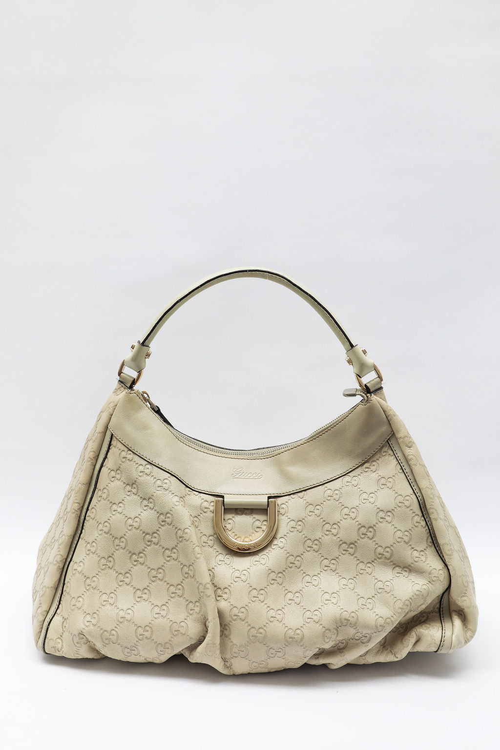 Gucci Abbey Guccisima Hobo Bag - Cream