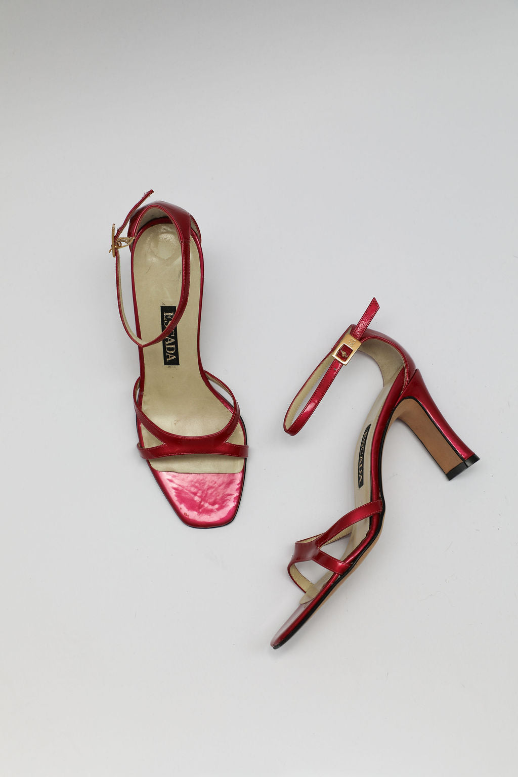Escada Metallic Pink Leather Sandals (US 6.5)