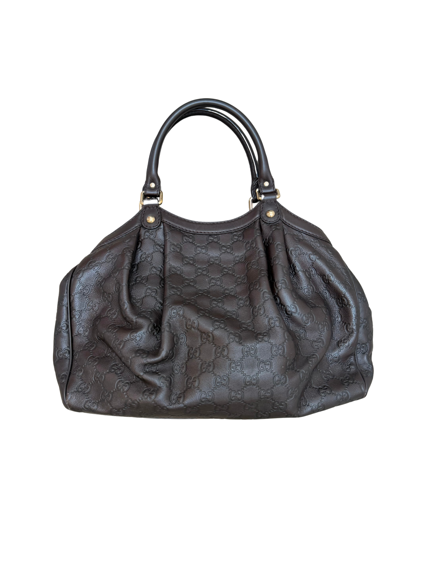 Gucci Guccisima Sukey Leather Hobo Bag - Brown