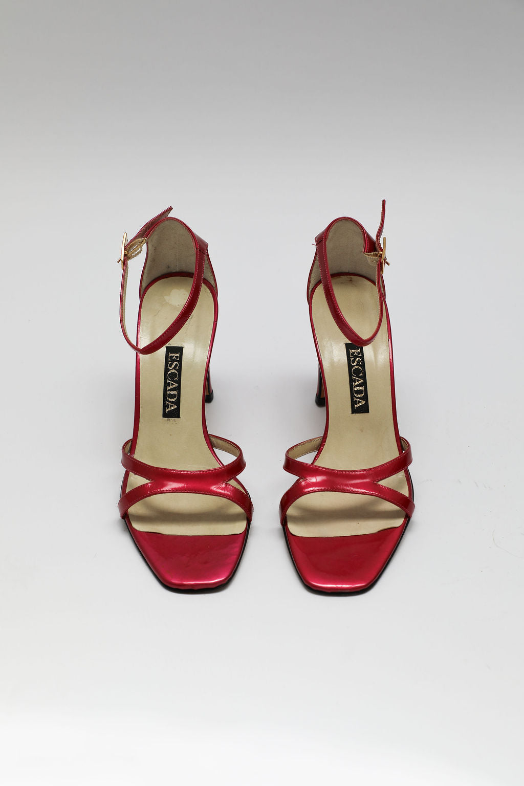 Escada Metallic Pink Leather Sandals (US 6.5)