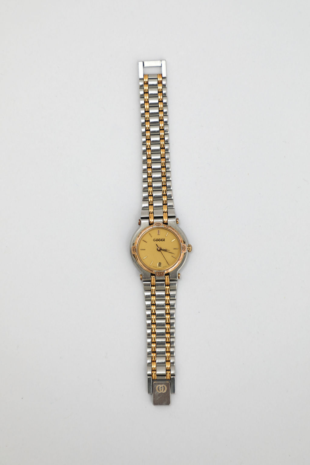 Gucci 9000L Two-Tone Watch - Gold Dial