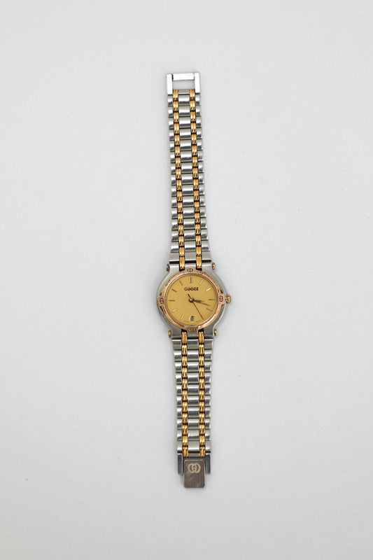 Gucci 9000L Two-Tone Watch - Gold Dial