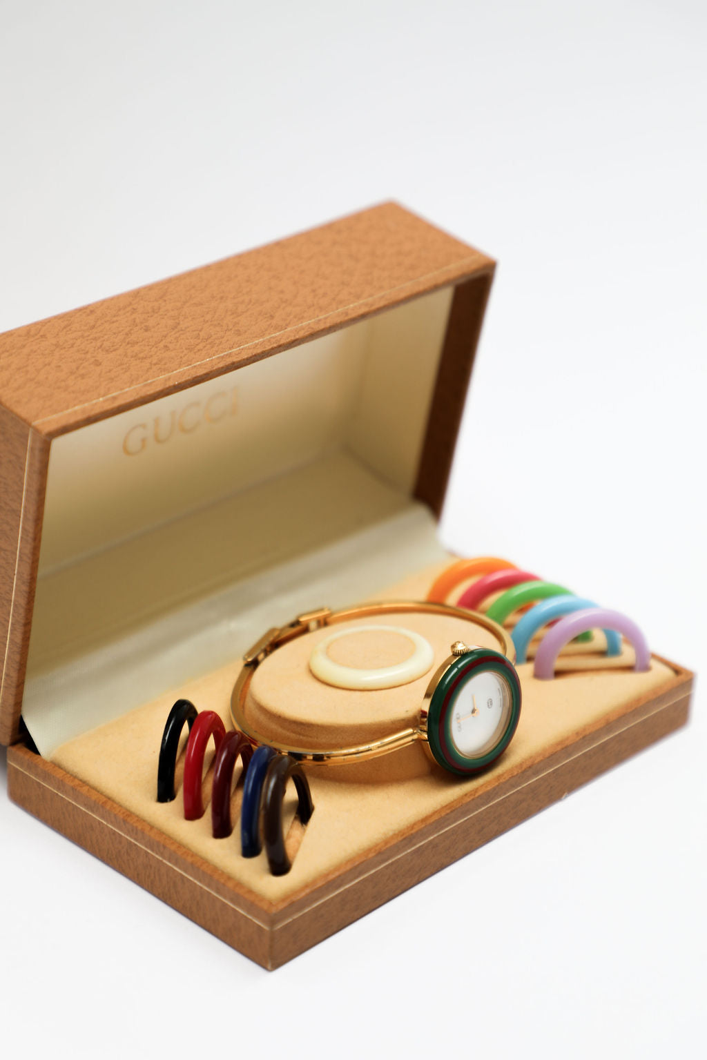 Gucci Interchangeable Bezel Watch Set 12 Colors - Gold Band