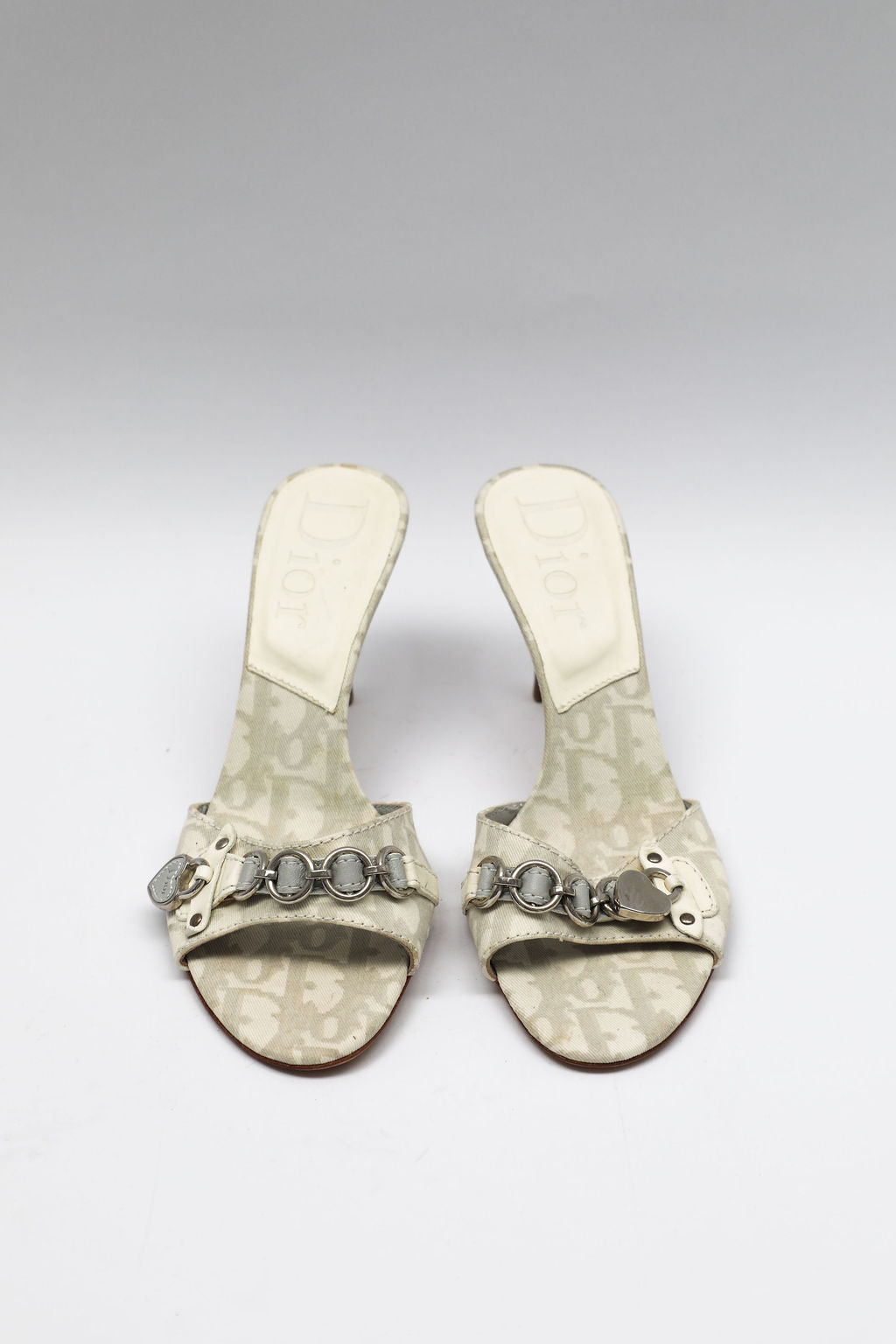 Dior White Trotter Lock Mules (EU 37)