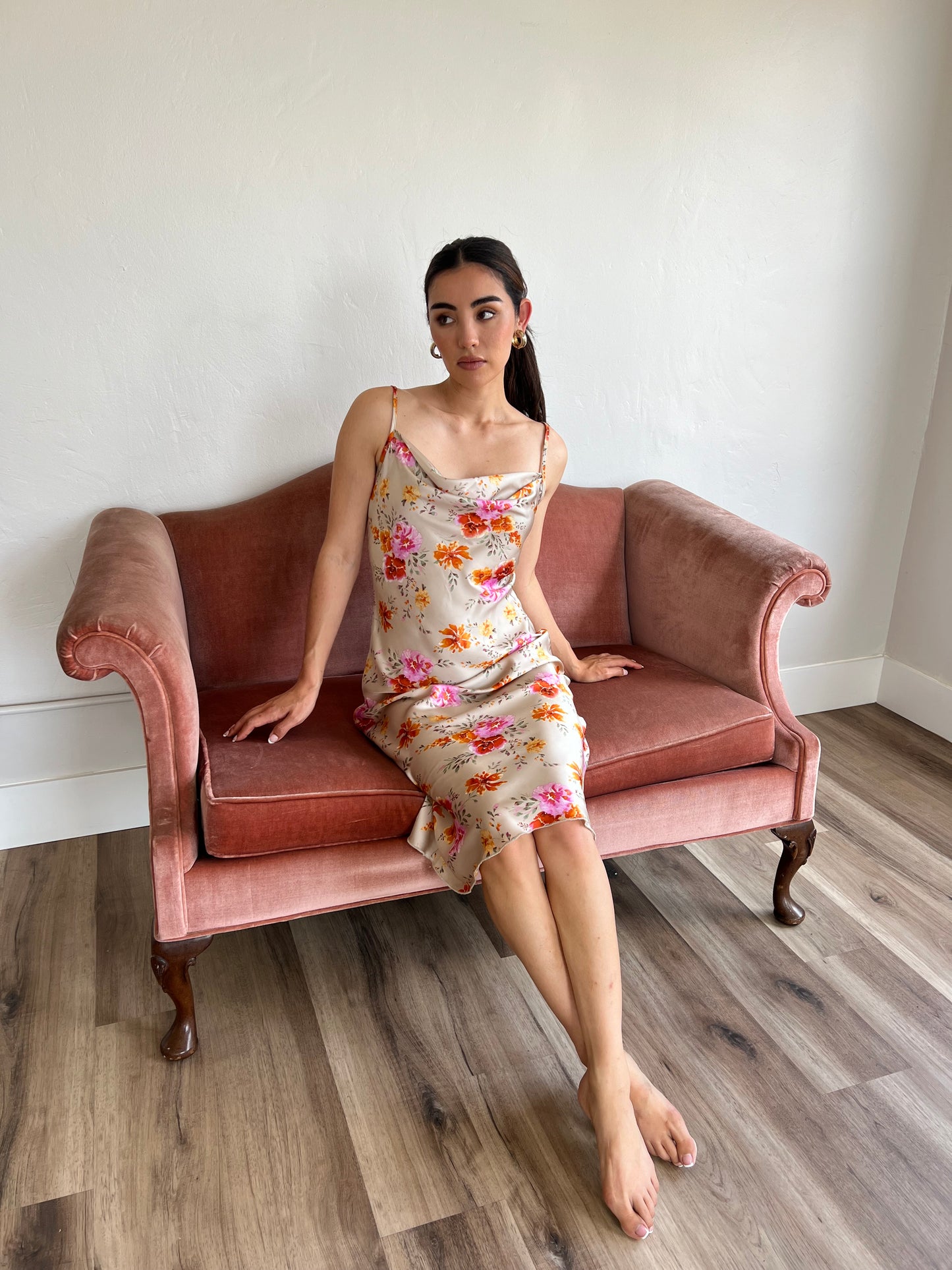 Vintage Floral Midi Dress by Bebe