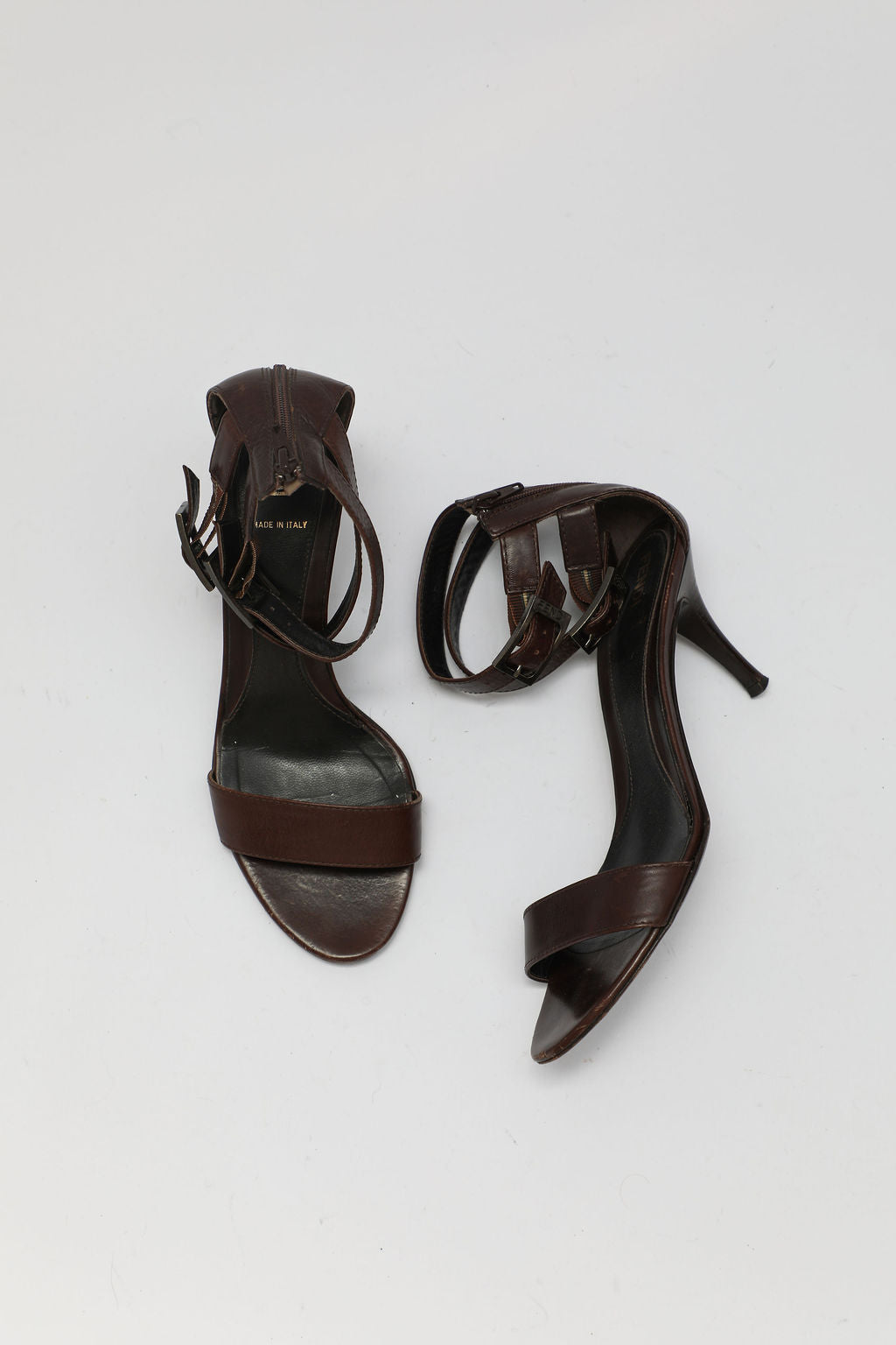 Fendi Brown Leather Ankle Strap Sandals (EU 37)