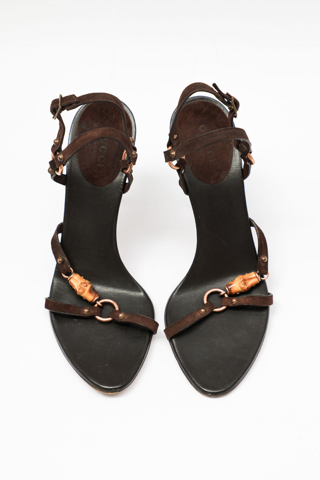 Gucci Brown Leather Bamboo Heels (EU 37.5)