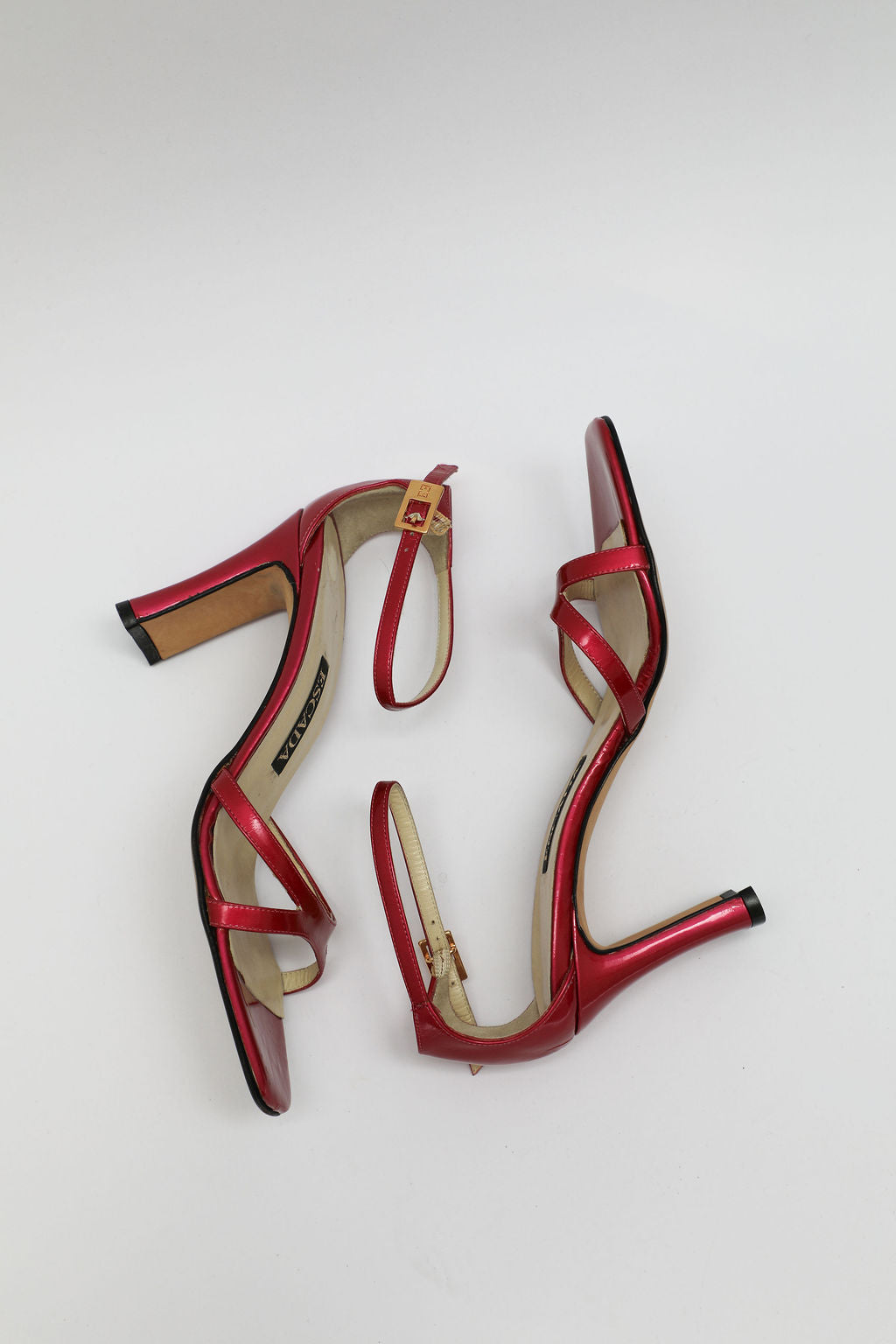 Escada Metallic Pink Leather Sandals (US 6.5)