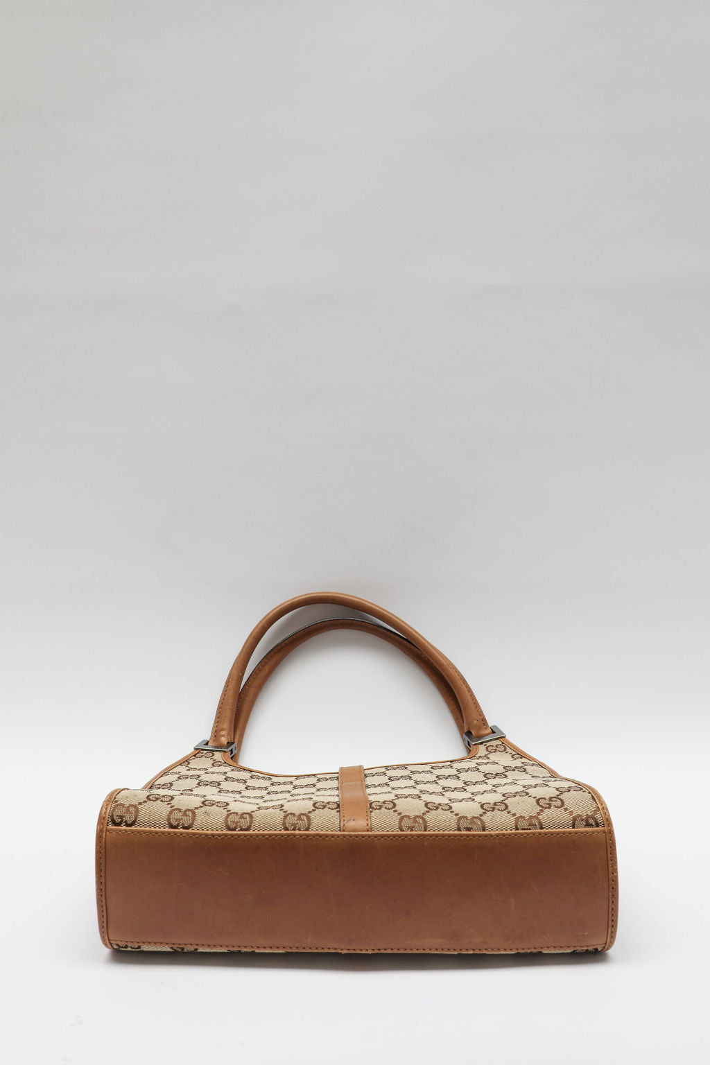 Gucci Monogram Canvas Jackie Bag - Tan