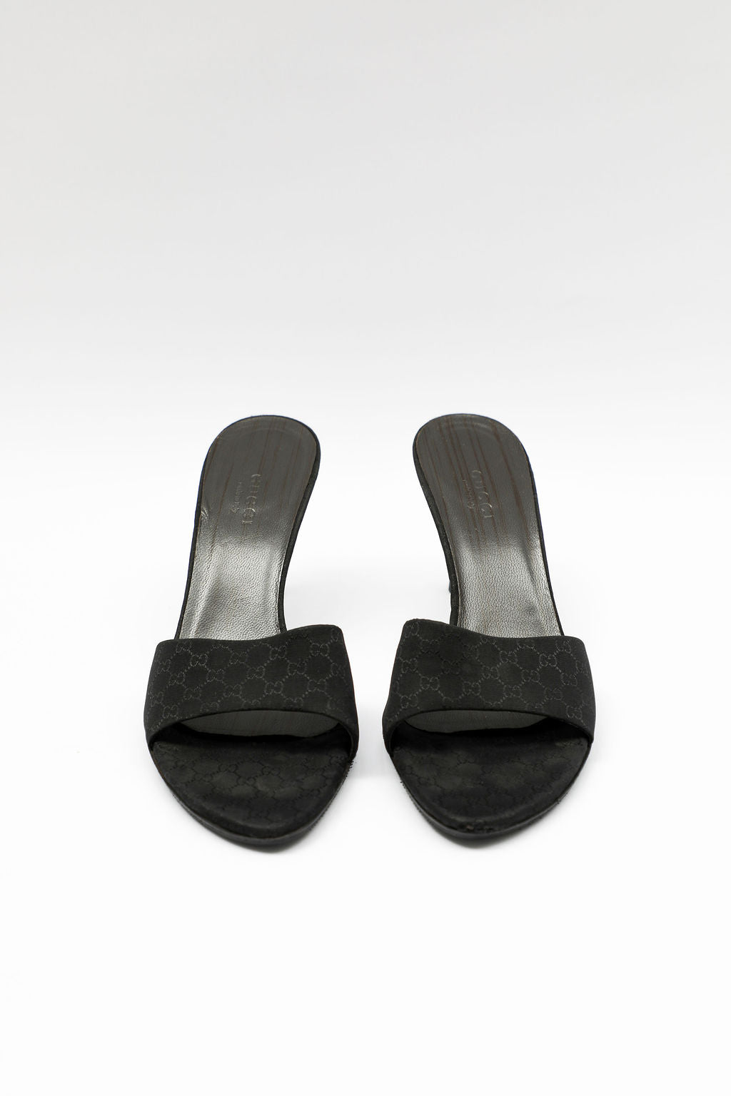 Gucci Black Monogram Canvas Mules (US 7.5)