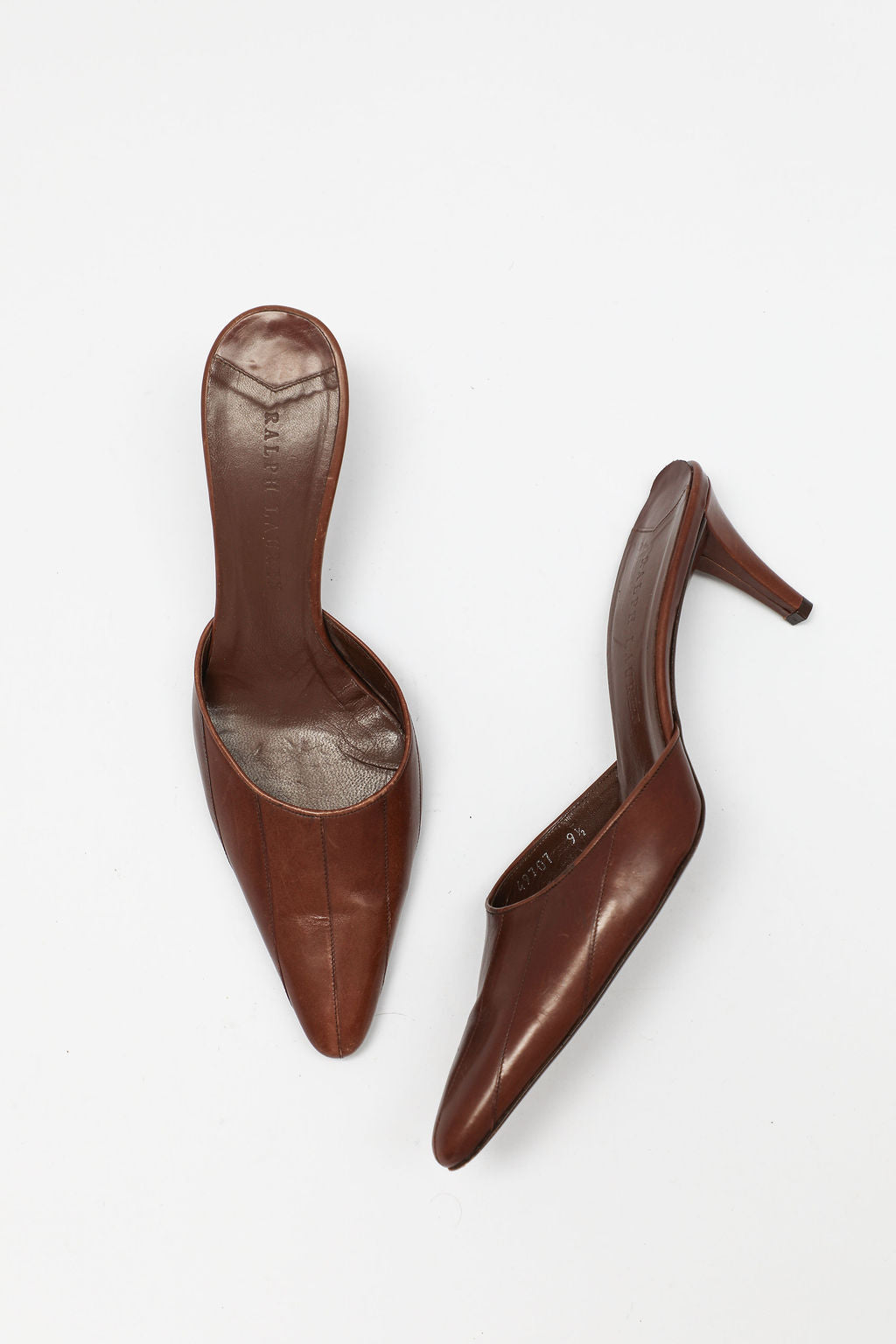 Ralph Lauren Brown Leather Mules (US 9.5)