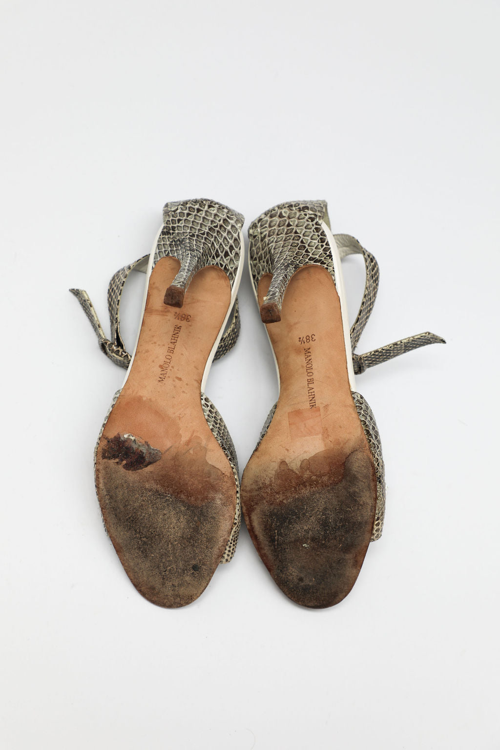 Manolo Blahnik Python Buckle Sandals (EU 38.5)