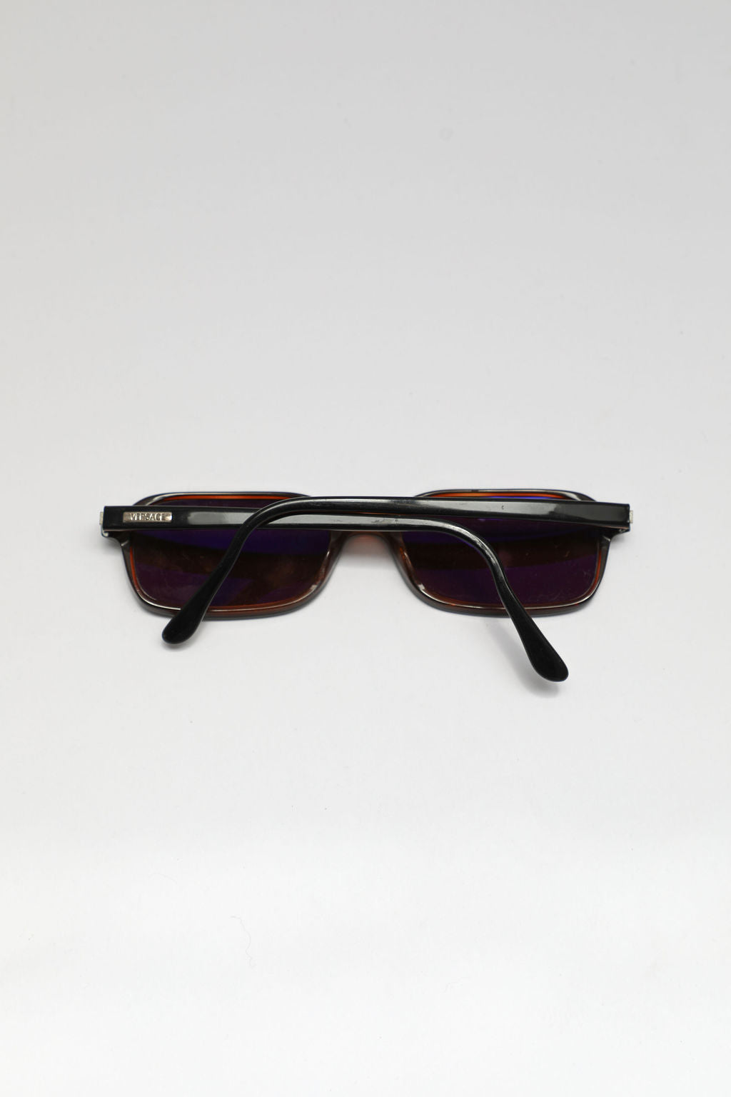 Versace Brown Tortoiseshell Rectangular Sunglasses