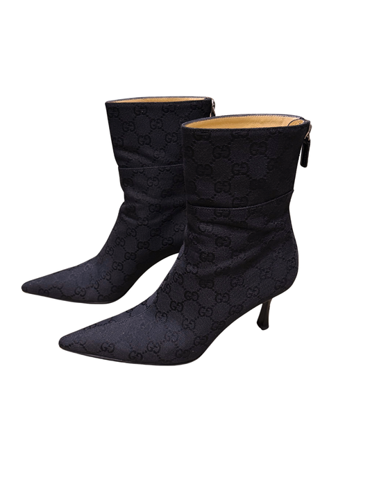 Gucci Monogrammed Boots (7.5 US) - Black