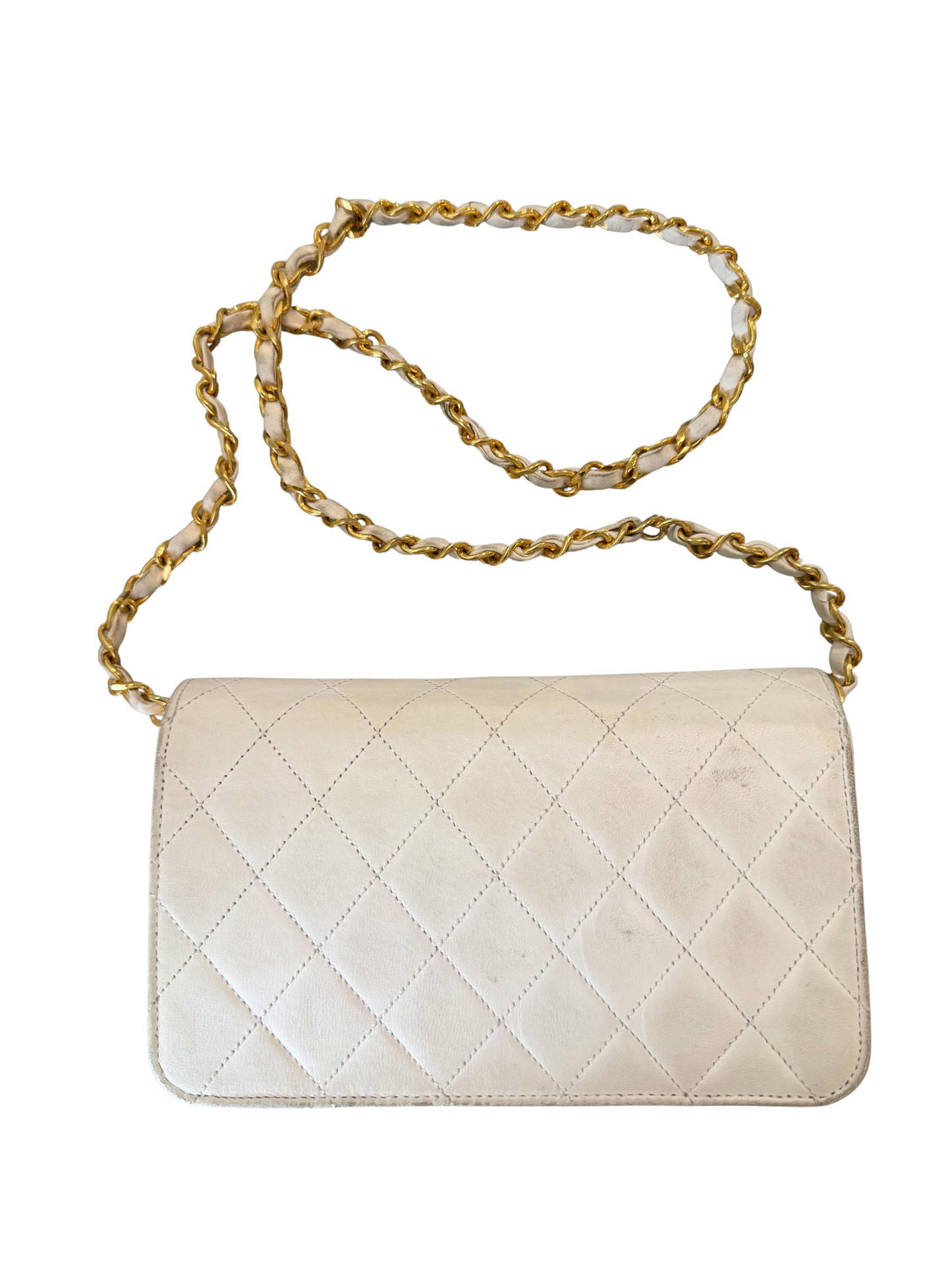 Cream Chanel Quilted Flap Bag (24K Gold)