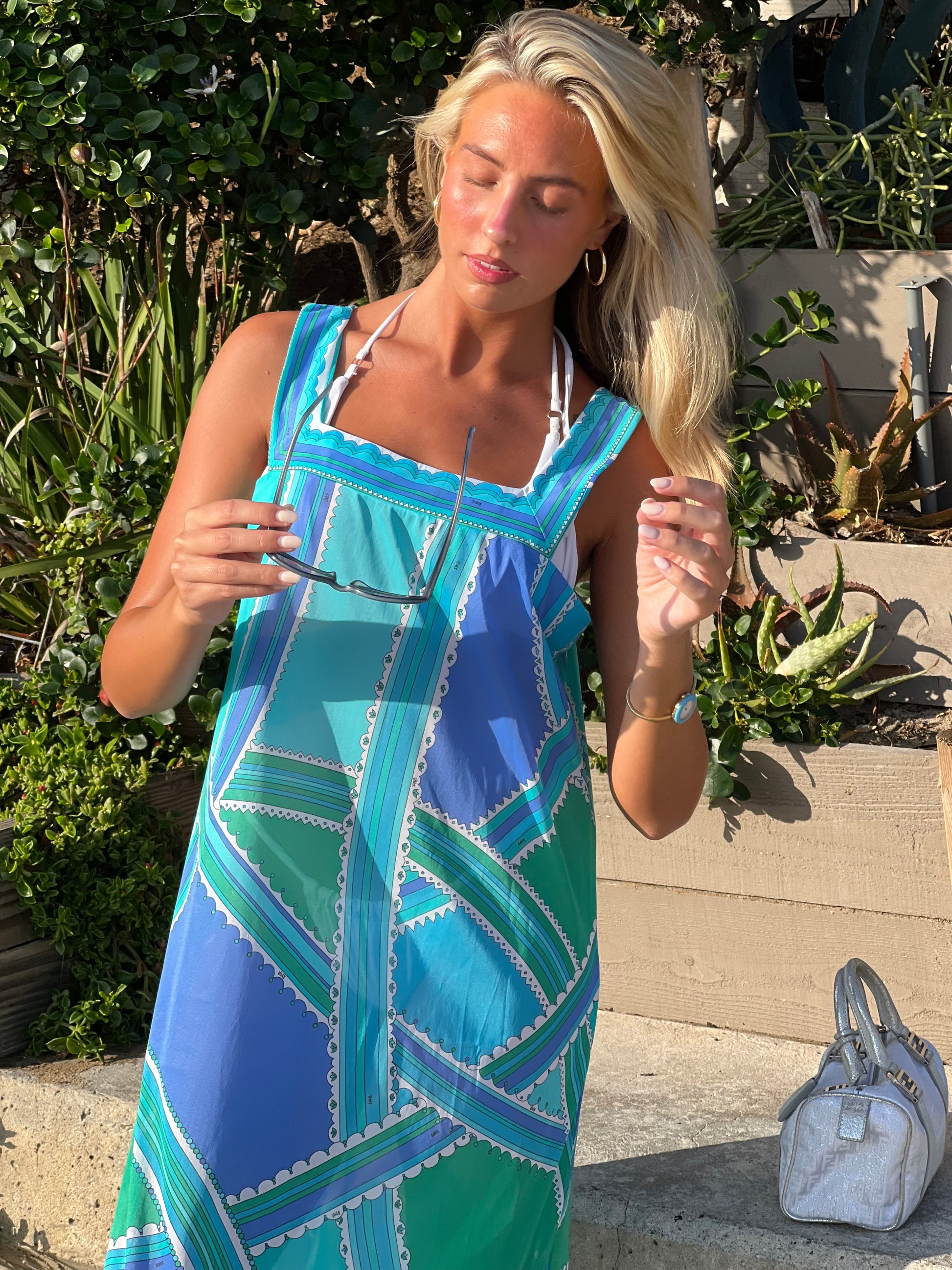 vintage emilio pucci dress Sold Silk Jersey Print Long Sleeve Day 1960 Palm Beach Vintage The base colors are a deep raspberry and olive green Vintage Emilio Pucci Slip Dress