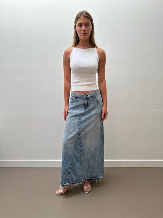 Lucky Brand Denim Maxi Skirt (26) - Blue