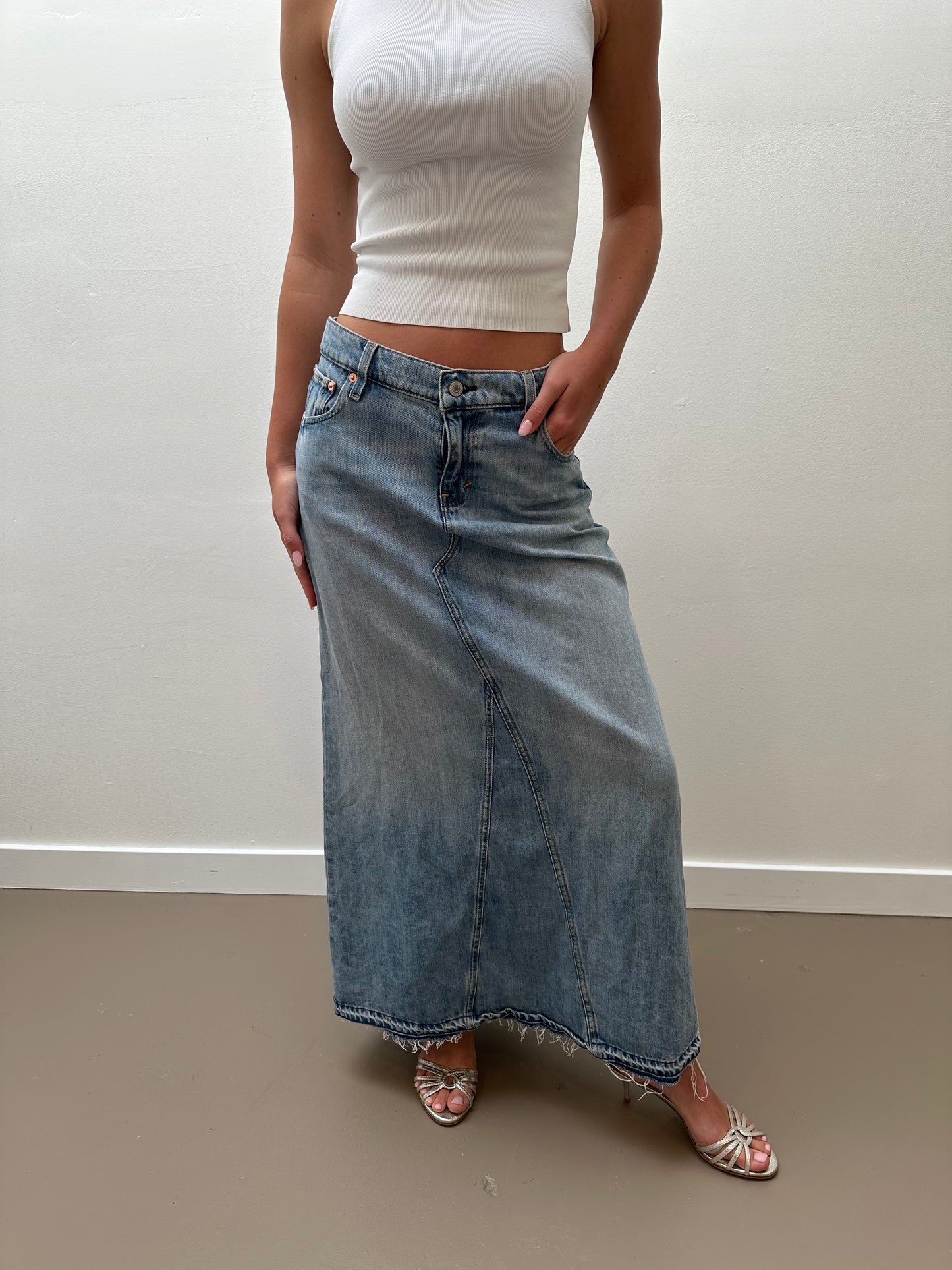 Lucky Brand Denim Maxi Skirt (26) - Blue