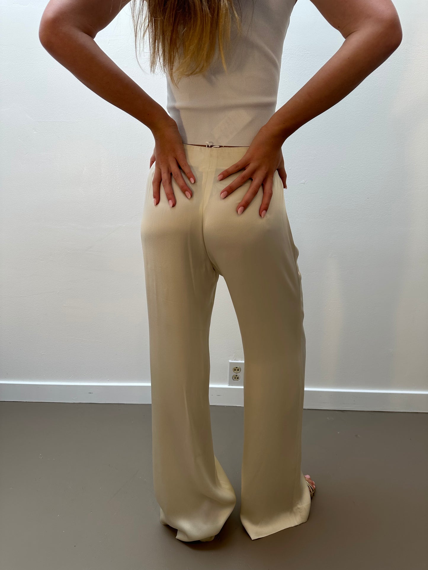 Etro Milano Silk Trousers (S) - Cream