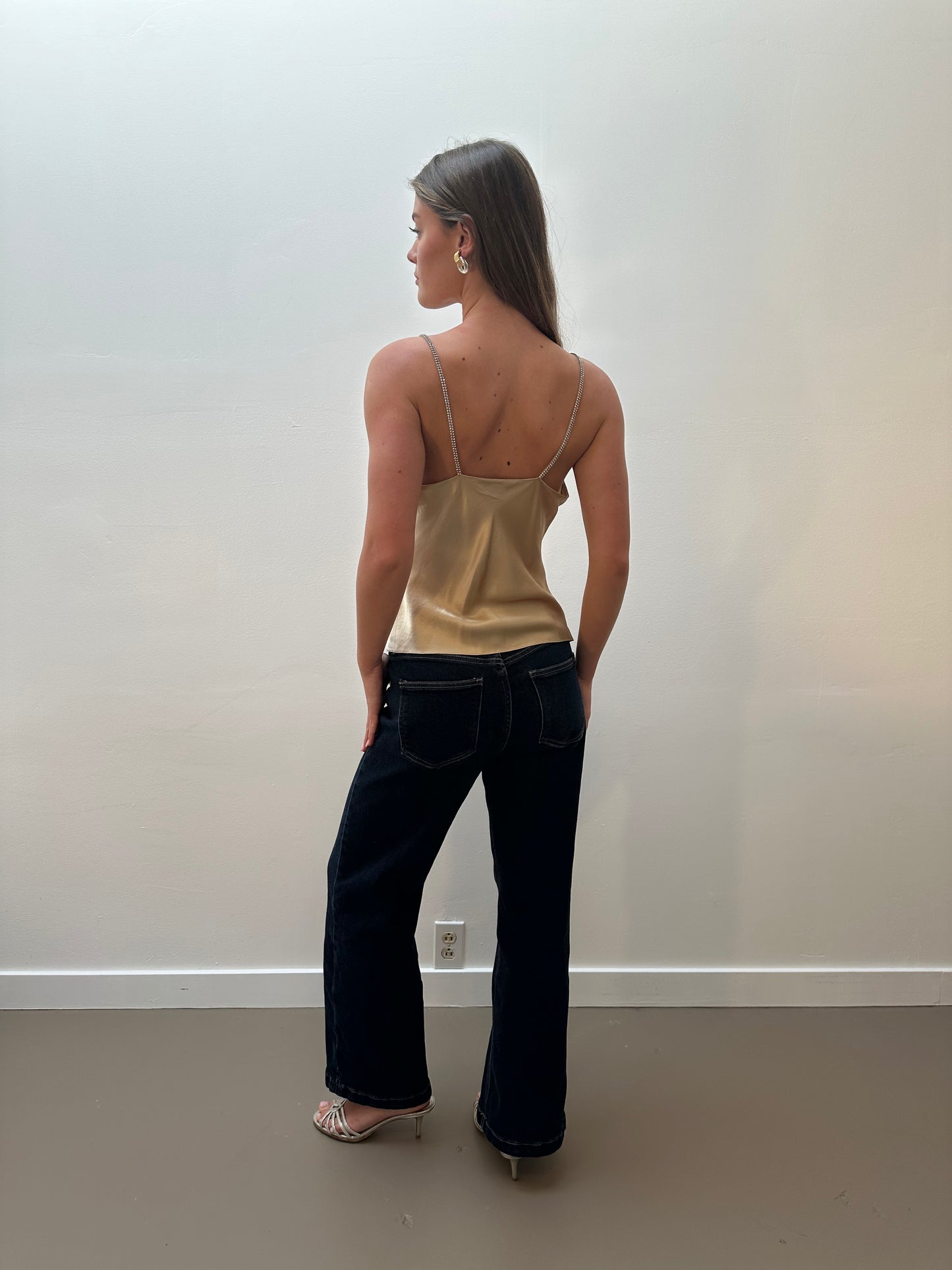 Teri Jon Silk Cami (XS/S) - Gold