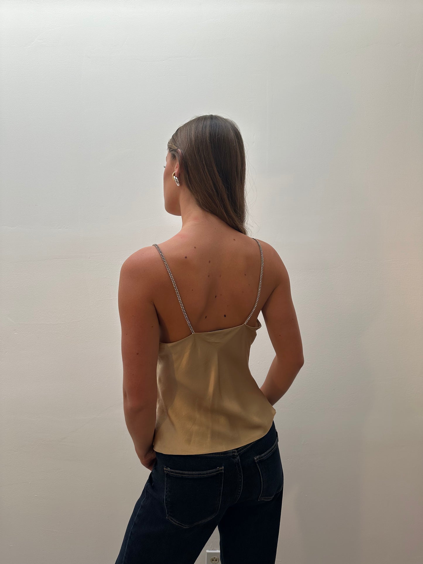 Teri Jon Silk Cami (XS/S) - Gold