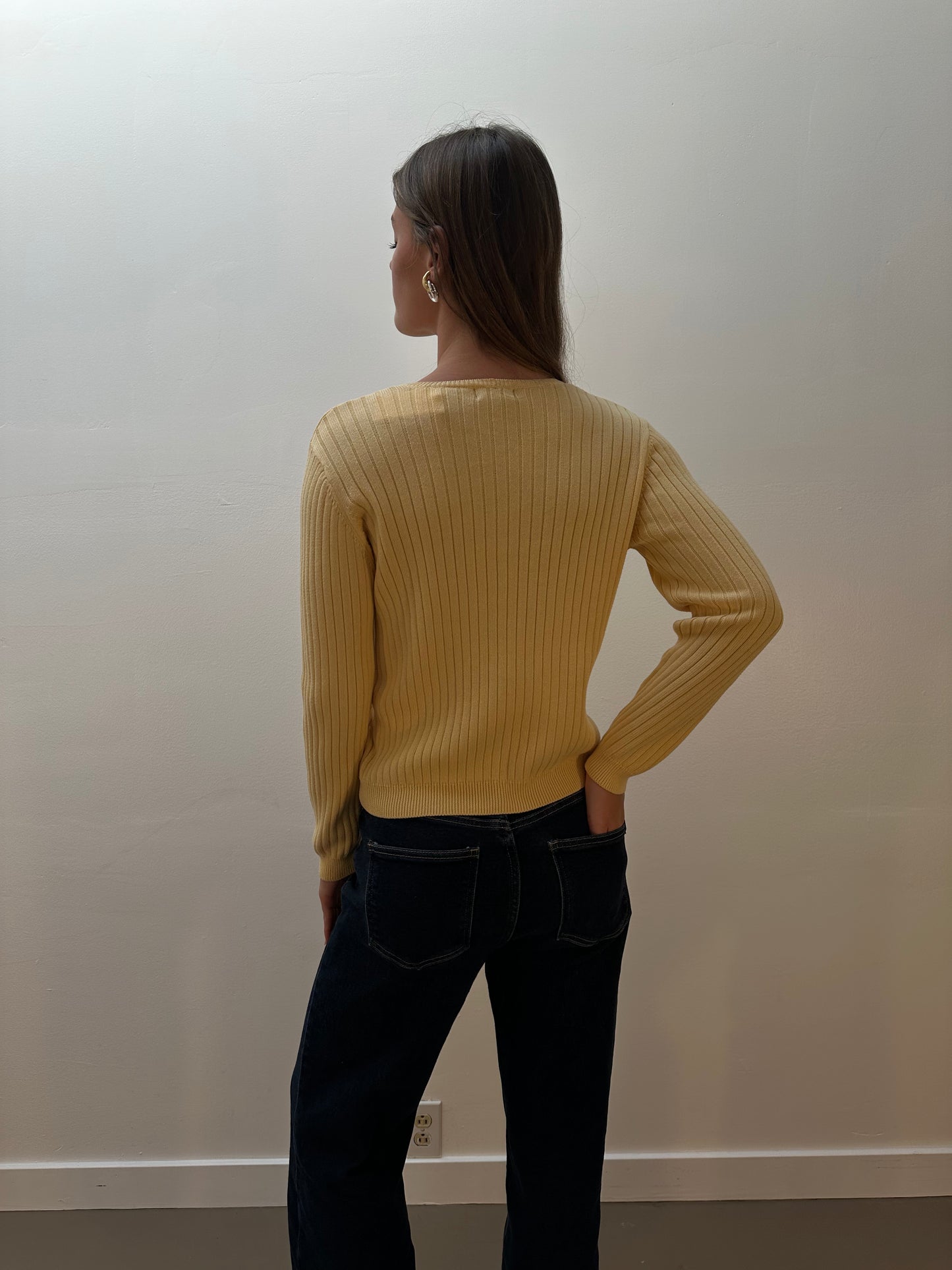 Jeanne Pierre Knit Sweater (S/M) - Yellow