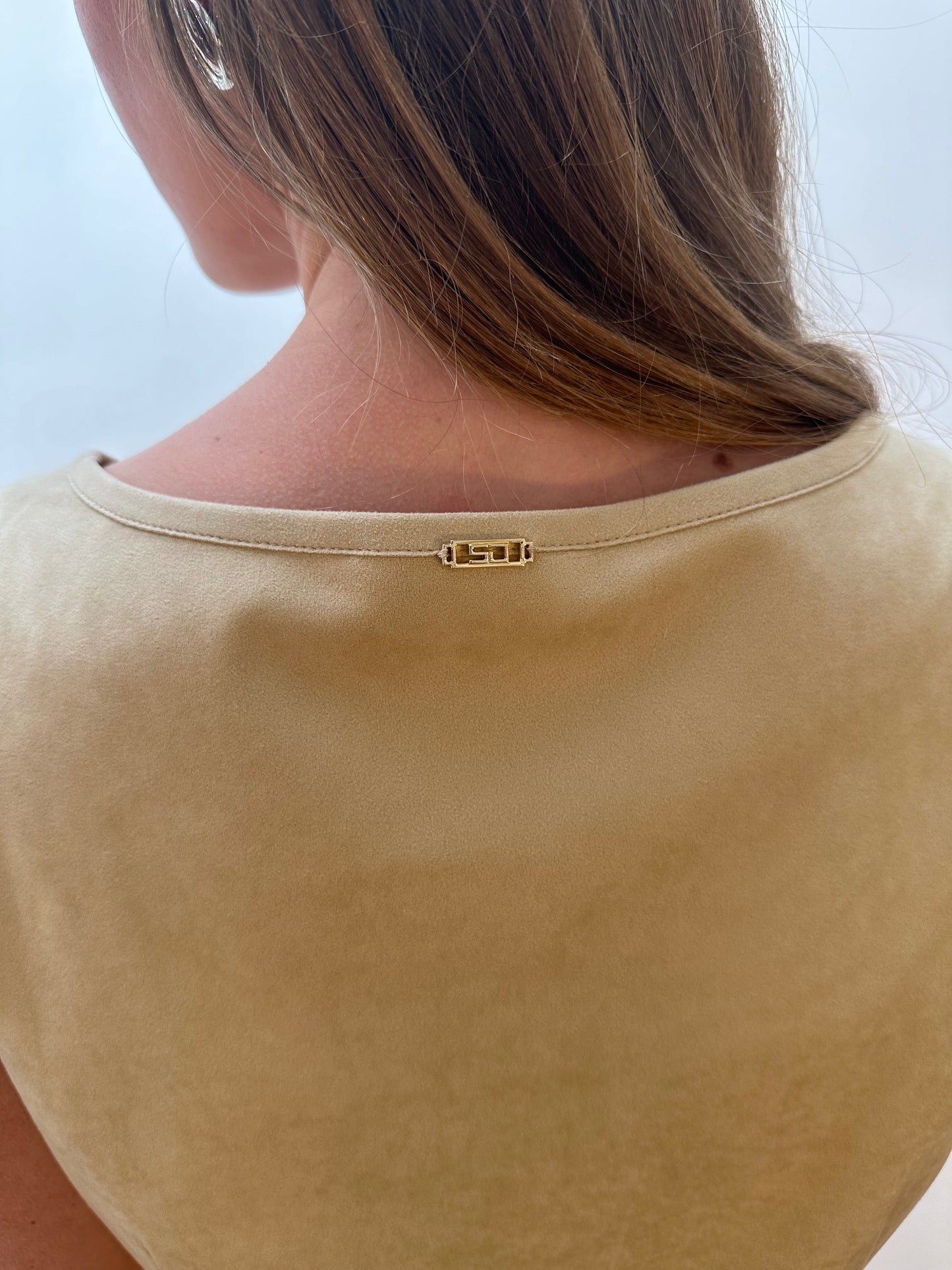 St. John Faux Suede Tank Top (S) - Tan