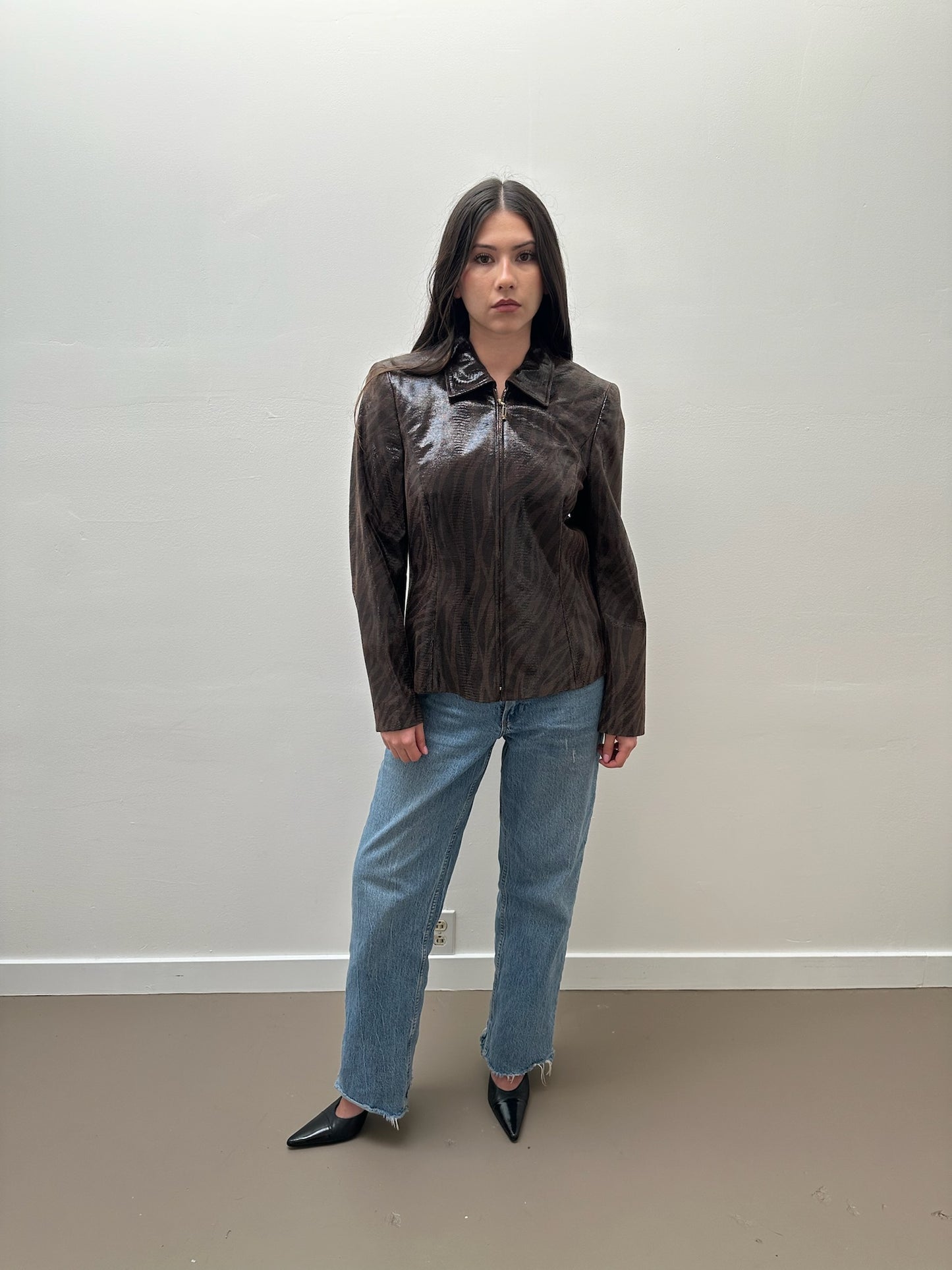 Escada Tiger Print Jacket - Brown & Black (IT 40)