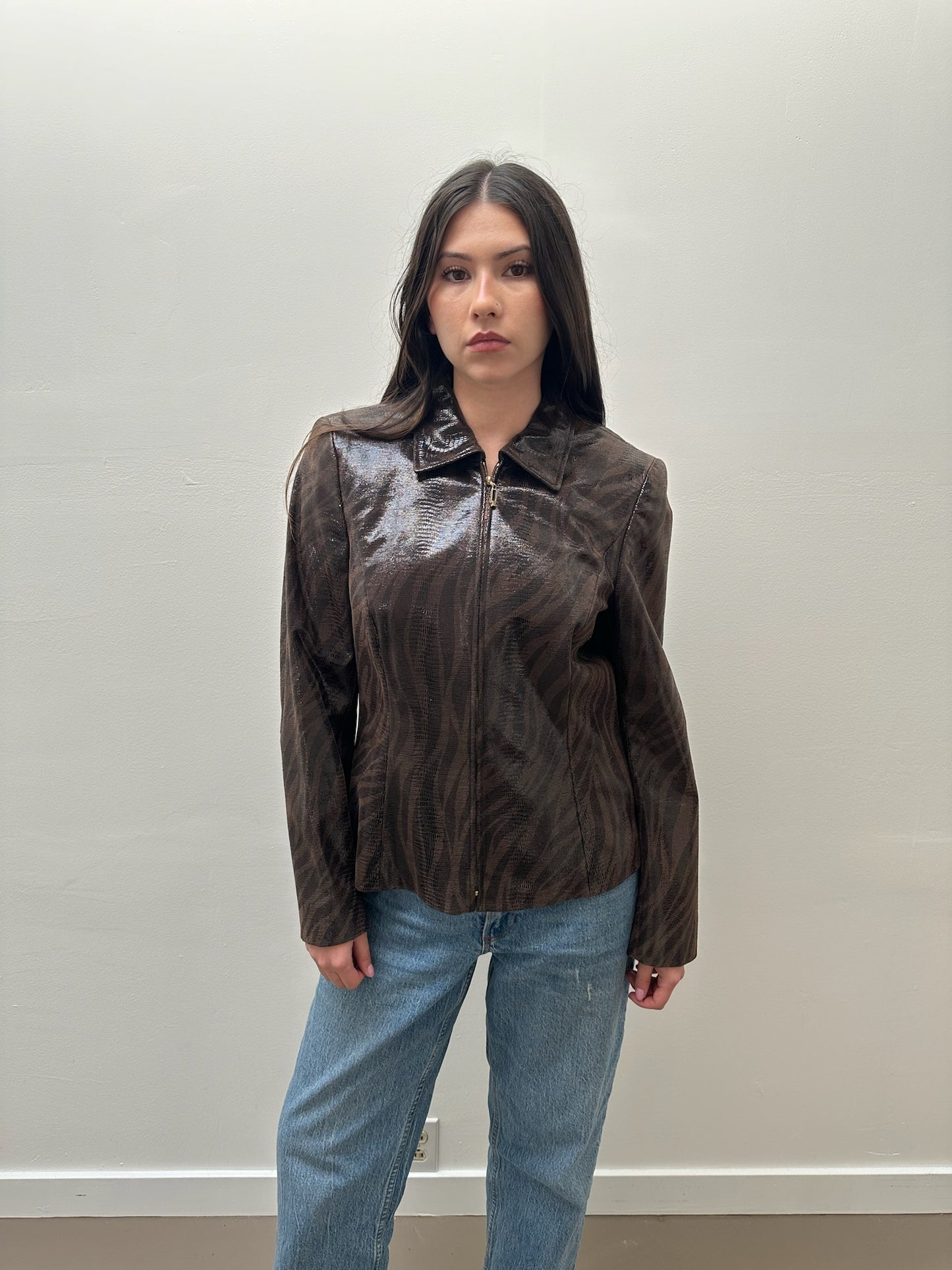 Escada Tiger Print Jacket - Brown & Black (IT 40)