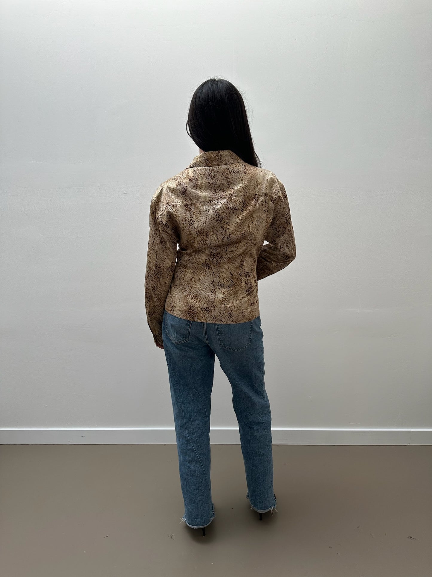 Mondi Snake Print Jacket - Tan (S/M)
