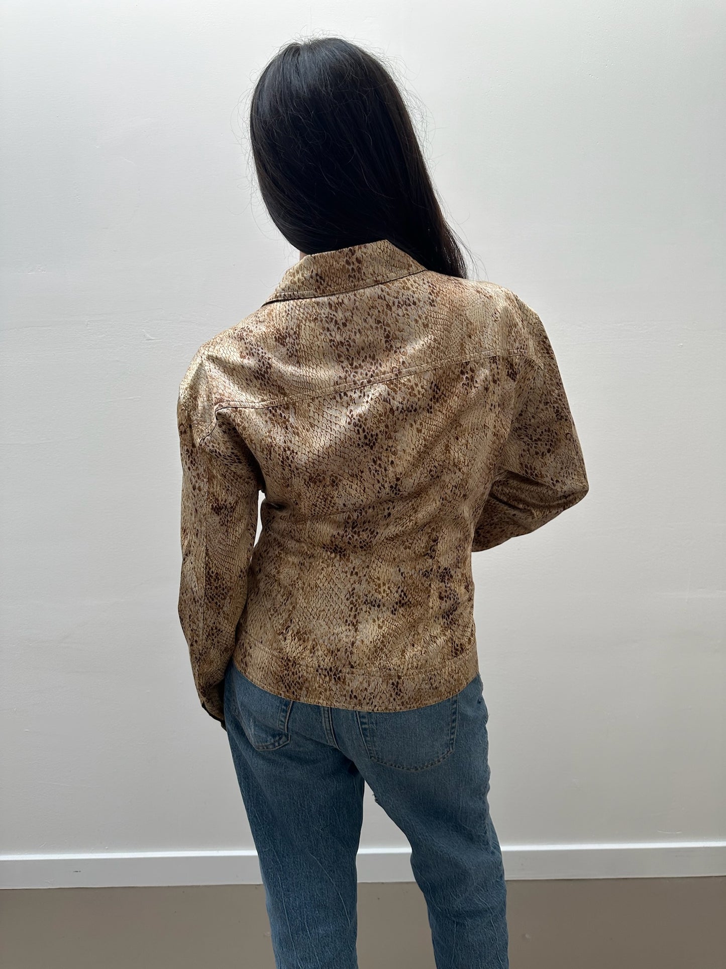 Mondi Snake Print Jacket - Tan (S/M)