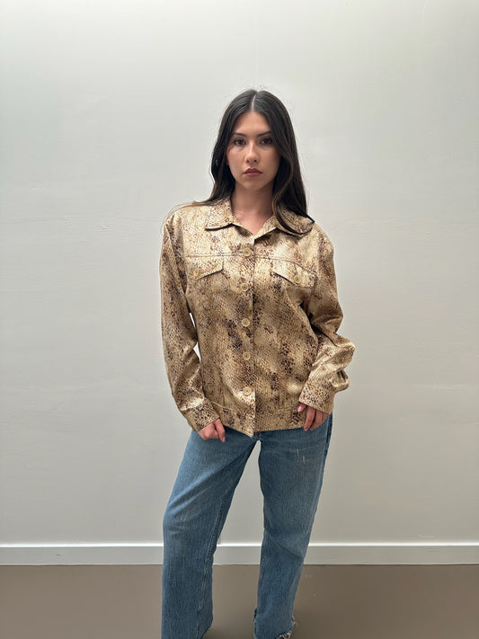 Mondi Snake Print Jacket - Tan (S/M)